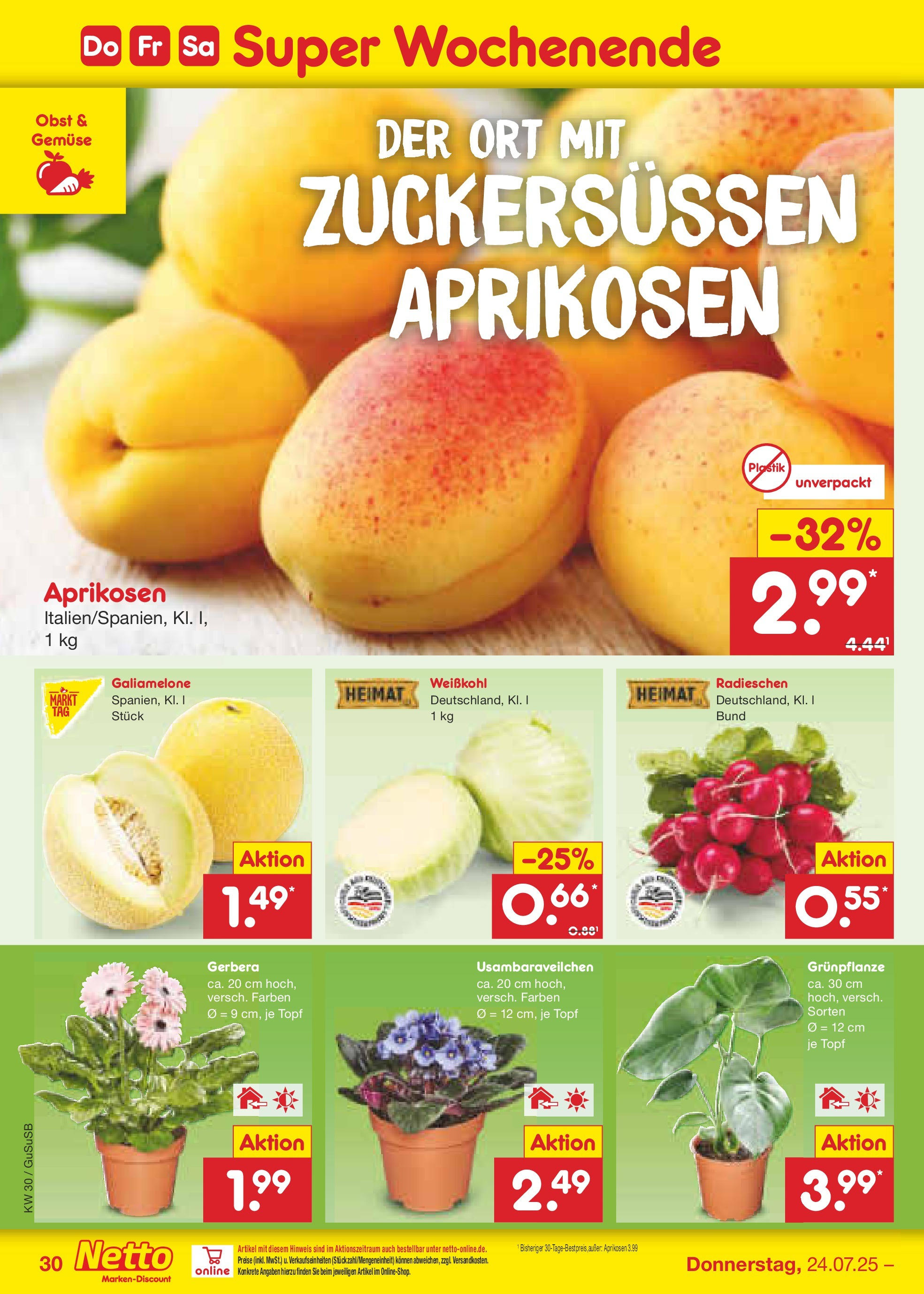 Netto Marken-Discount prospekt Rodewisch	 (ab 21.07.2025) » Angebote | Seite: 48 | Produkte: Gemüse, Obst
