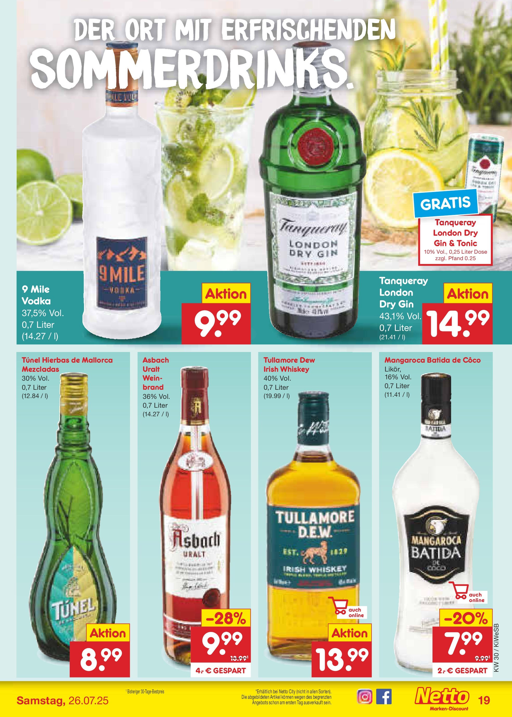 Netto Marken-Discount prospekt Bad Friedrichshall	 (ab 21.07.2025) » Angebote | Seite: 27 | Produkte: Batida de coco, Wein, Gin, Whiskey