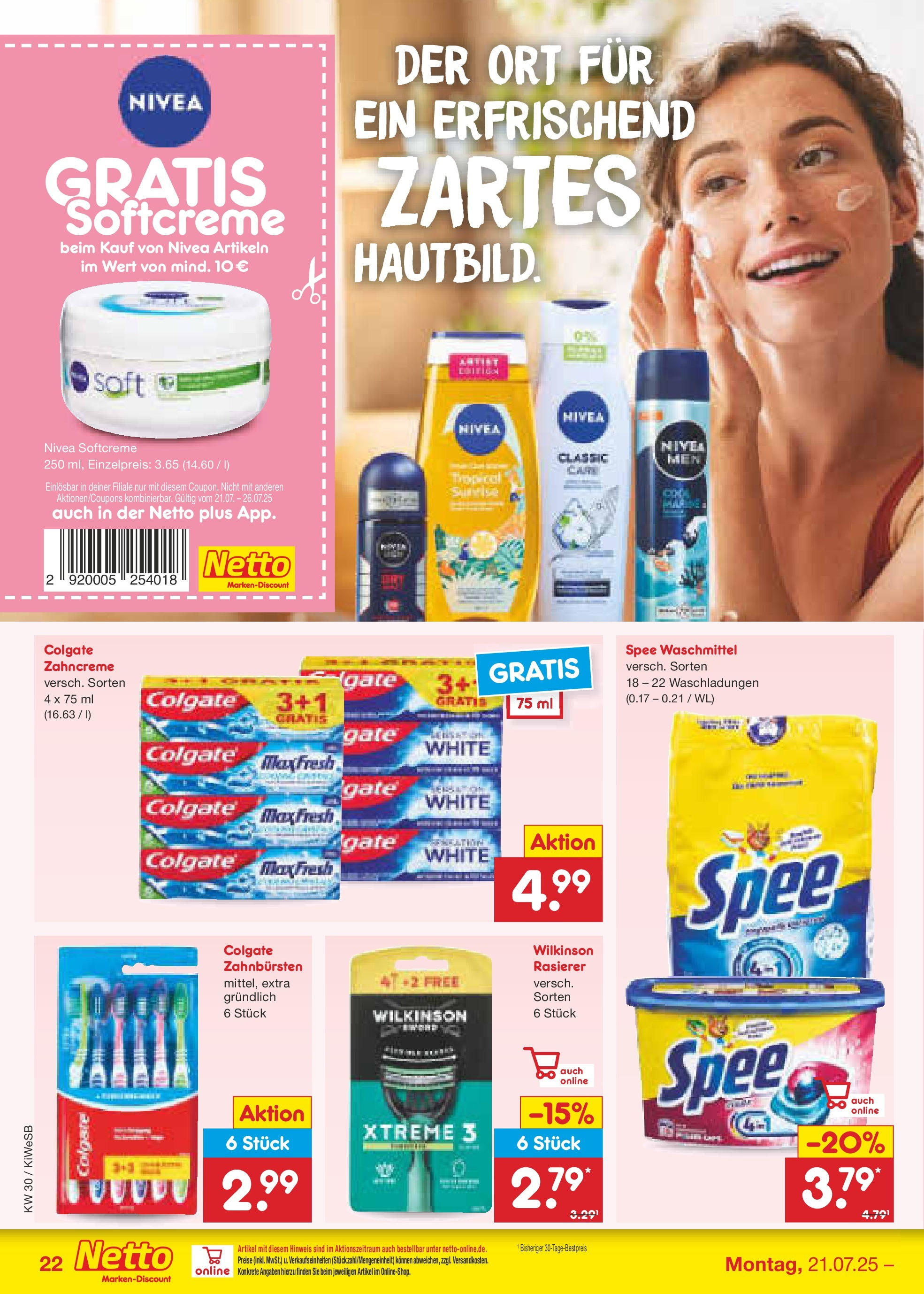 Netto Marken-Discount prospekt Bad Friedrichshall	 (ab 21.07.2025) » Angebote | Seite: 36 | Produkte: Rasierer, Spee, Waschmittel