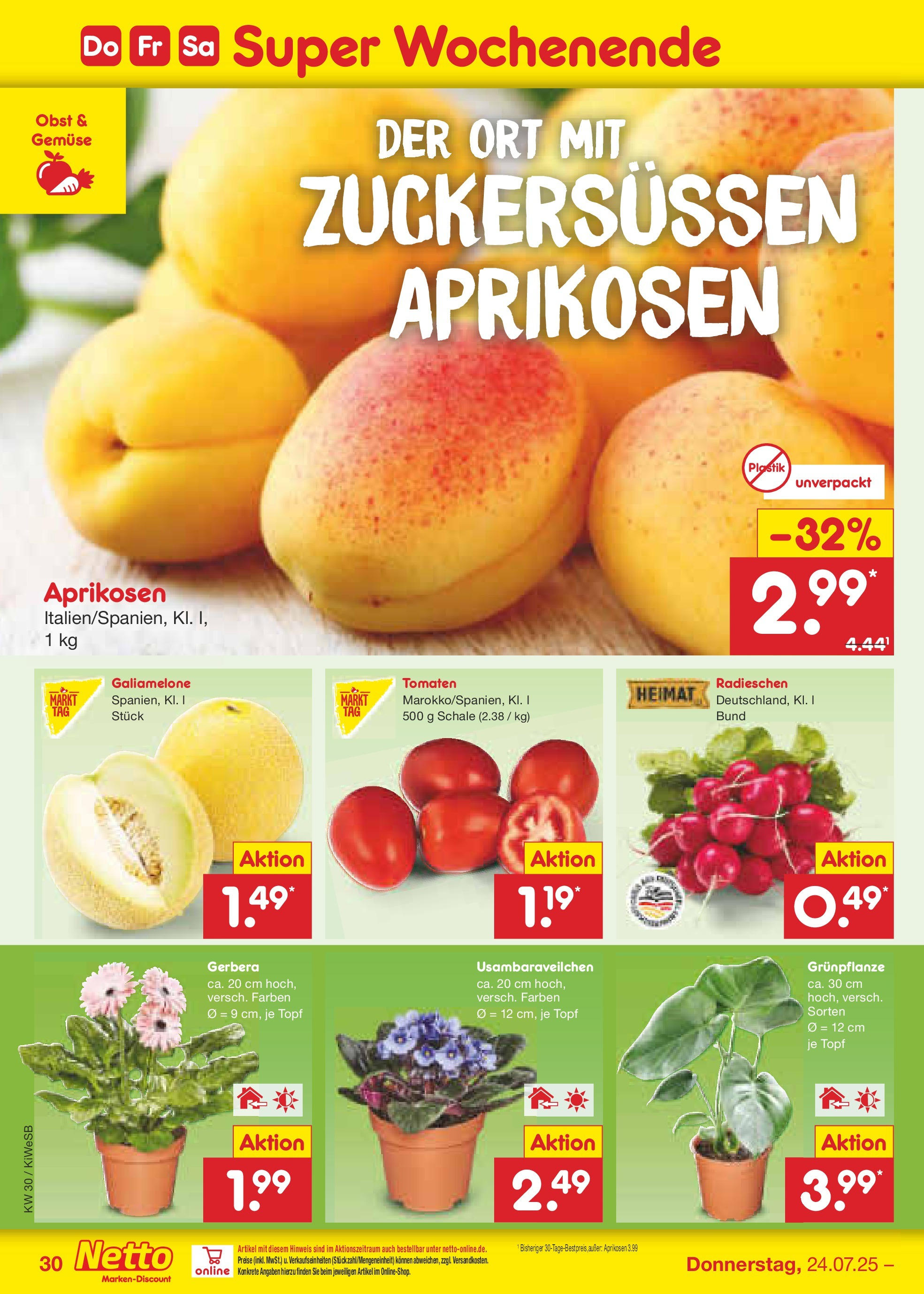 Netto Marken-Discount prospekt Bad Friedrichshall	 (ab 21.07.2025) » Angebote | Seite: 48 | Produkte: Tomaten, Gemüse, Obst