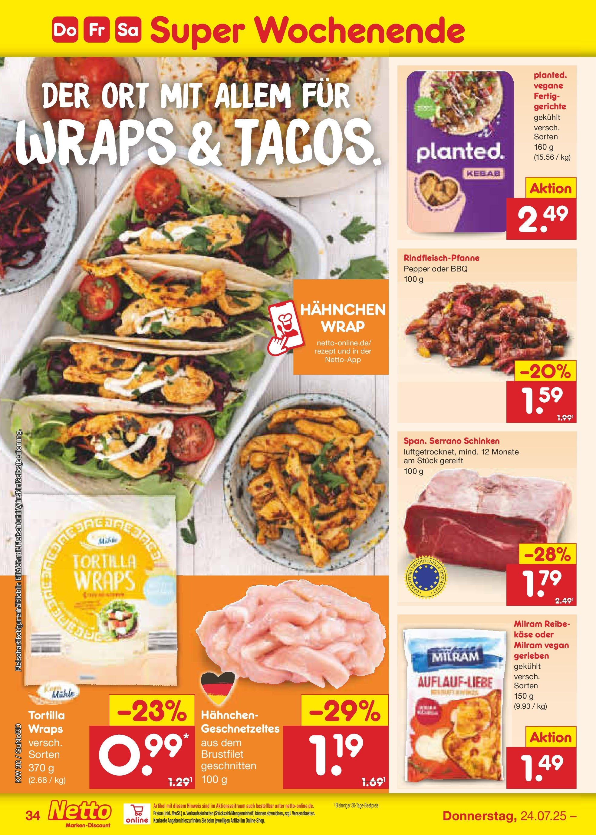 Netto Marken-Discount prospekt Augustusburg (ab 21.07.2025) » Angebote | Seite: 52 | Produkte: Hahnchen, Käse, Serrano schinken, Schinken Netto Marken-Discount prospekt Augustusburg (ab 21.07.2025) » Angebote | Seite: 52 | Produkte: Hahnchen, Käse, Serrano schinken, Schinken