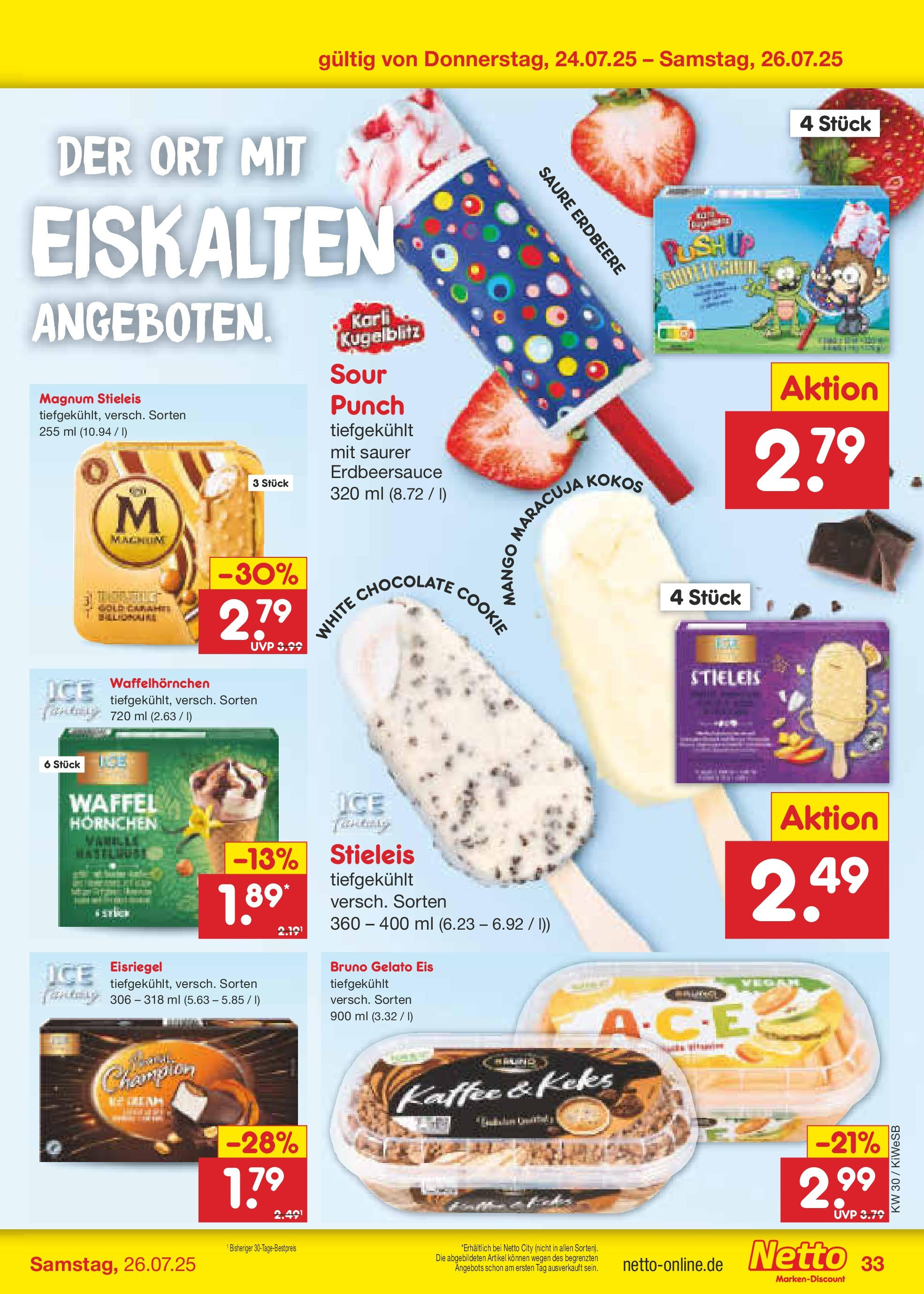 Netto Marken-Discount prospekt Bad Friedrichshall	 (ab 21.07.2025) » Angebote | Seite: 51 | Produkte: Kaffee, Mango, Eis