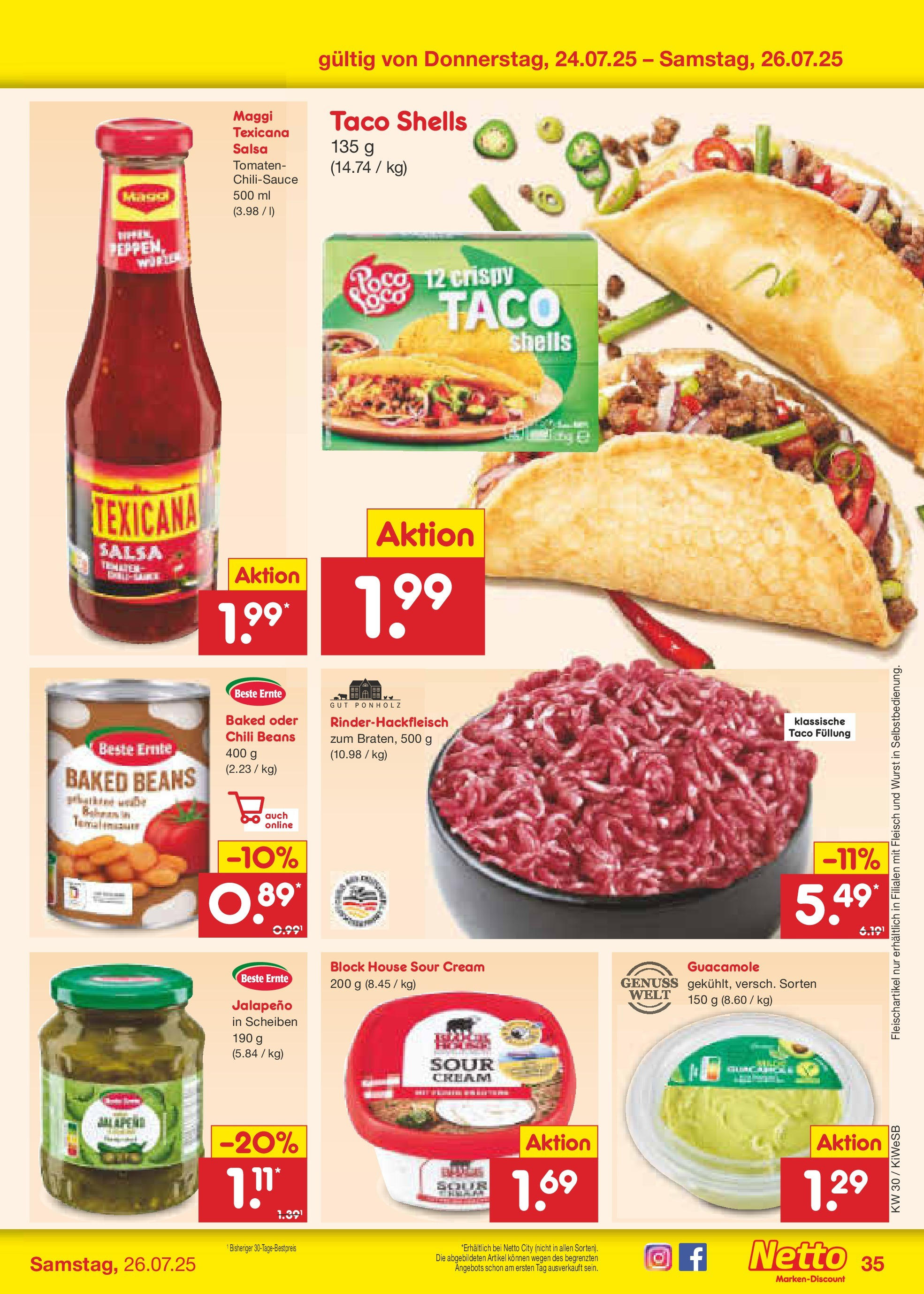 Netto Marken-Discount prospekt Bad Friedrichshall	 (ab 21.07.2025) » Angebote | Seite: 53 | Produkte: Tomaten, Wurst, Chili, Fleisch
