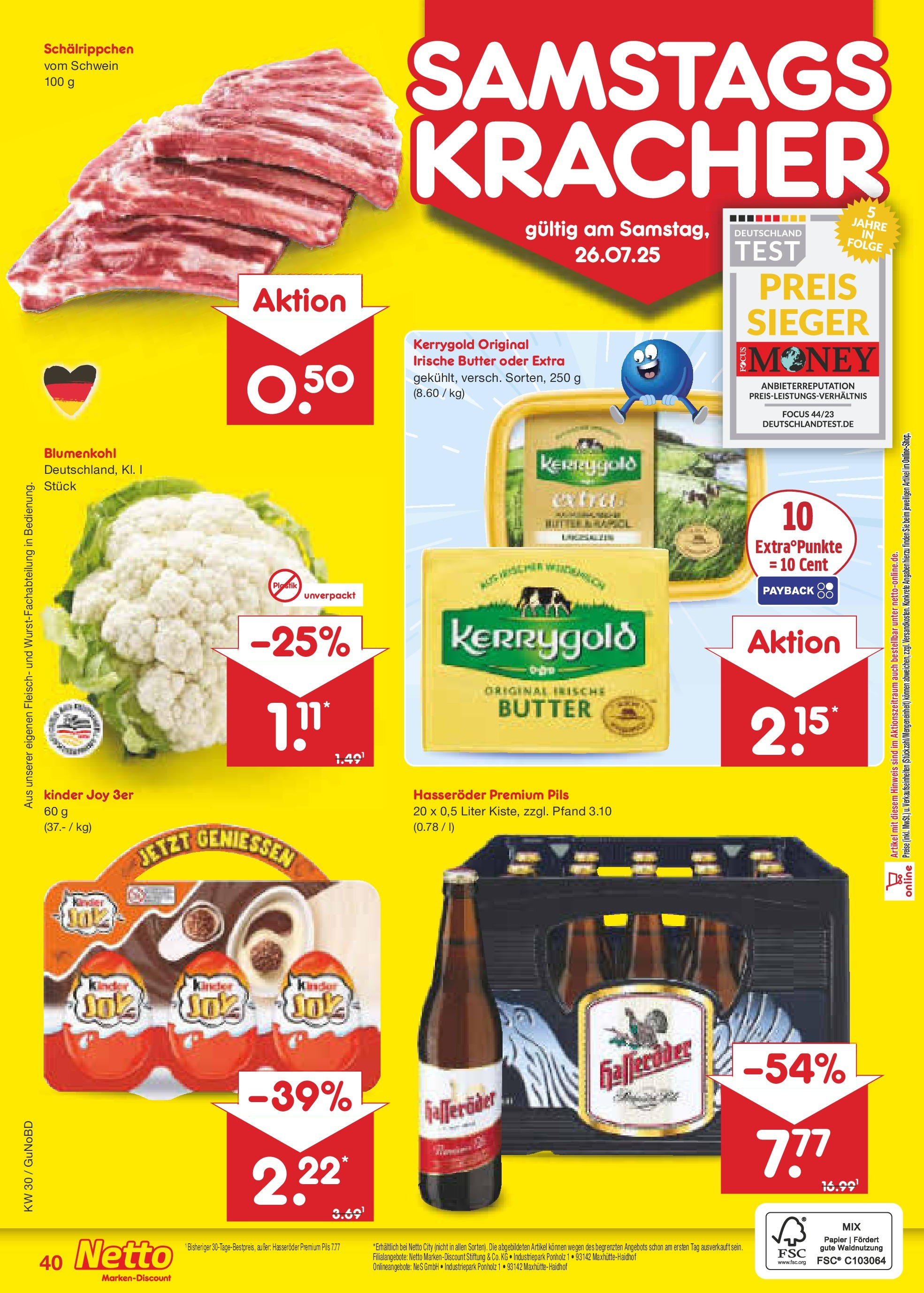 Netto Marken-Discount prospekt Augustusburg (ab 21.07.2025) » Angebote | Seite: 64 | Produkte: Butter, Pils, Blumenkohl, Fleisch Netto Marken-Discount prospekt Augustusburg (ab 21.07.2025) » Angebote | Seite: 64 | Produkte: Butter, Pils, Blumenkohl, Fleisch