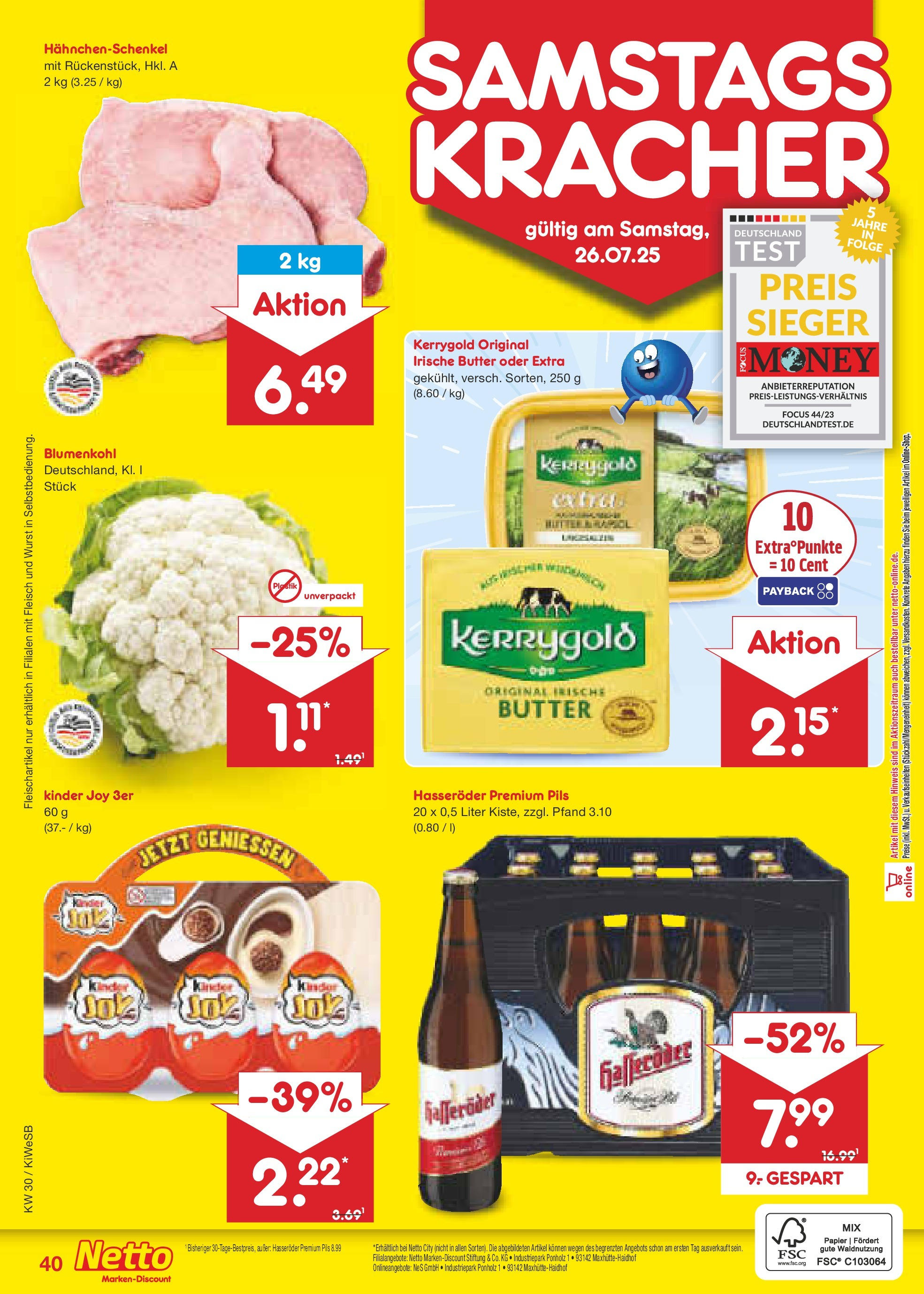Netto Marken-Discount prospekt Bad Friedrichshall	 (ab 21.07.2025) » Angebote | Seite: 64 | Produkte: Butter, Pils, Hasseröder, Fleisch