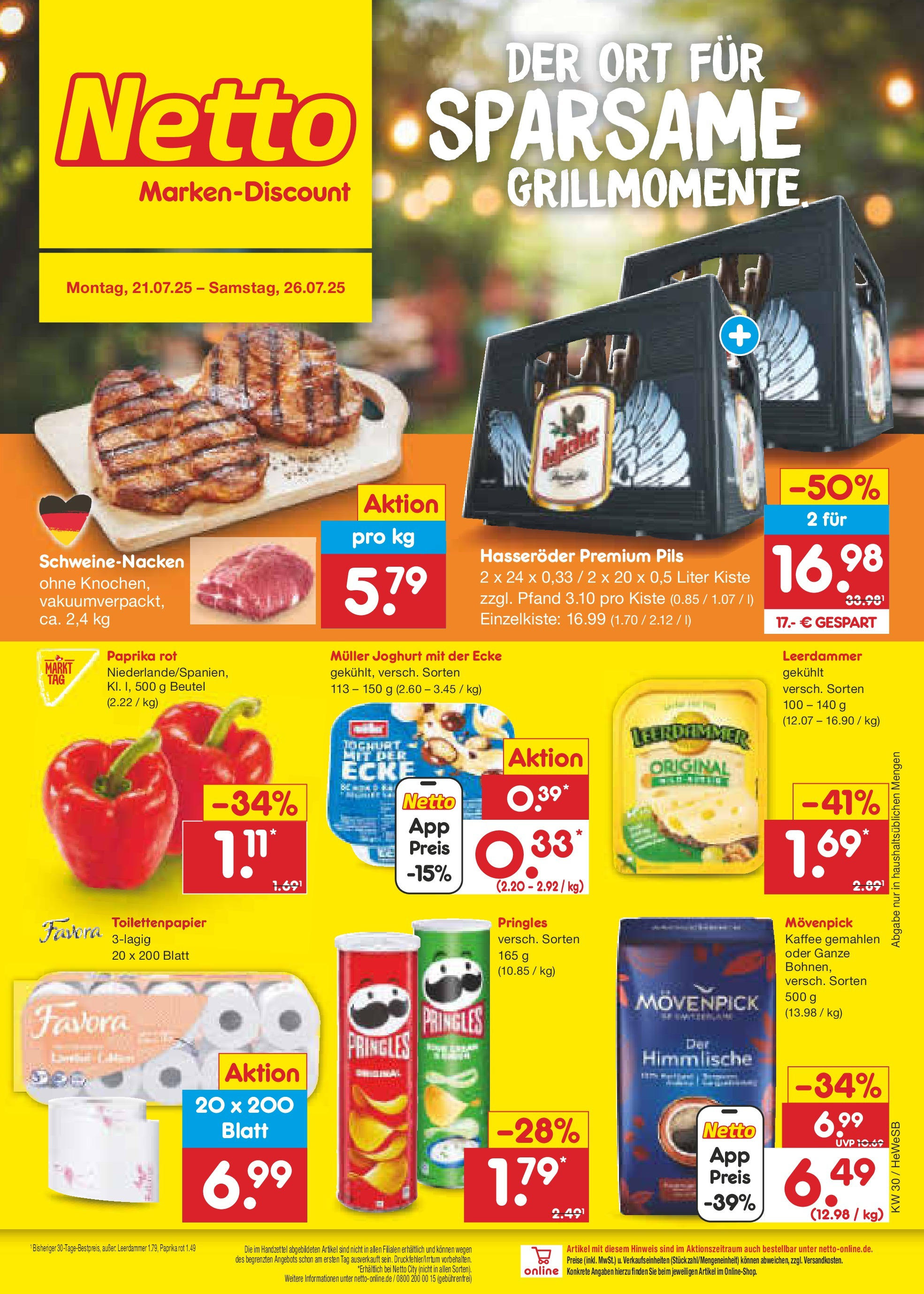 Netto Marken-Discount prospekt Brietlingen (ab 21.07.2025) » Angebote | Seite: 1 | Produkte: Kaffee, Schweinenacken, Hasseröder, Toilettenpapier Netto Marken-Discount prospekt Brietlingen (ab 21.07.2025) » Angebote | Seite: 1 | Produkte: Kaffee, Schweinenacken, Hasseröder, Toilettenpapier