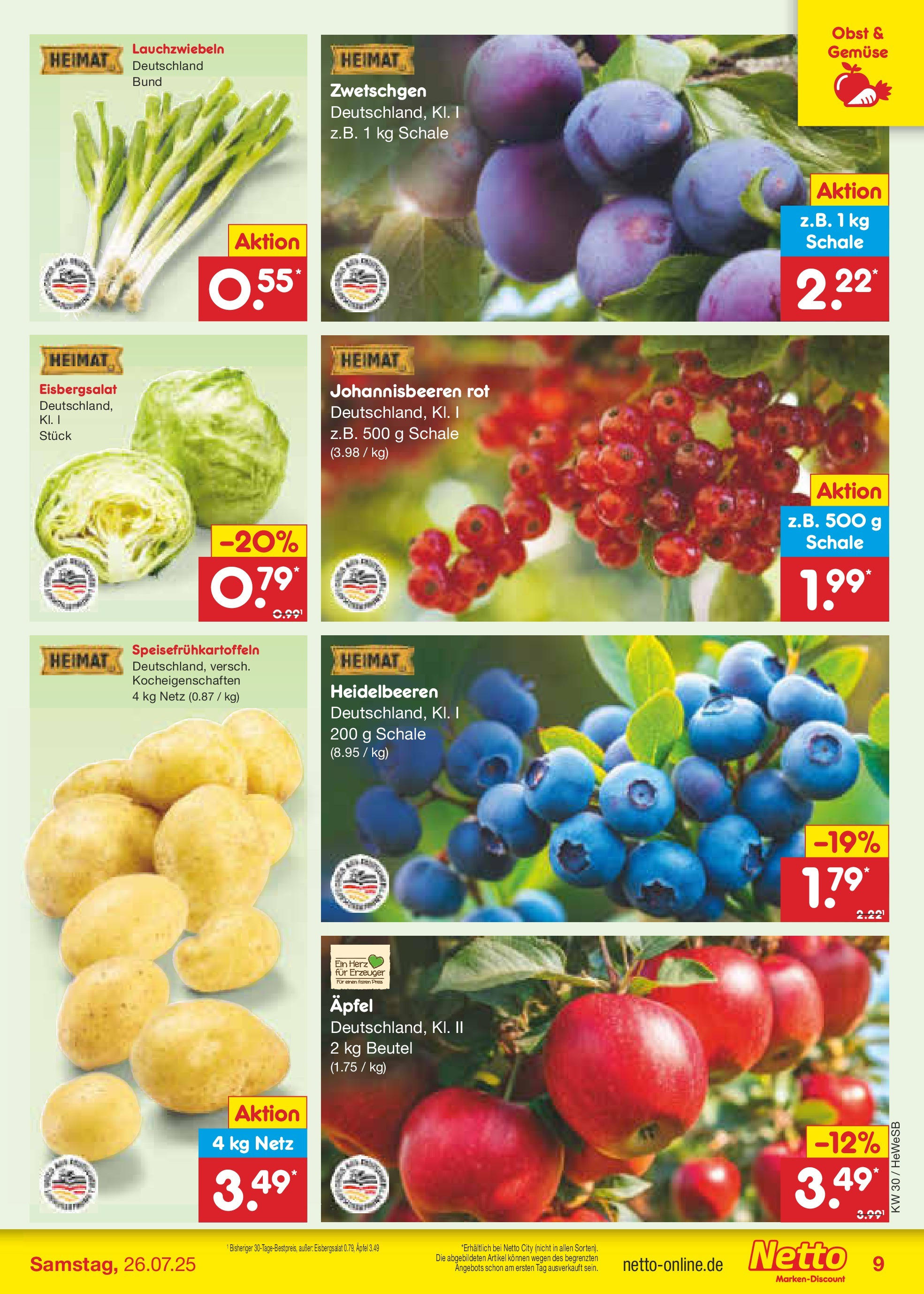 Netto Marken-Discount prospekt Brietlingen (ab 21.07.2025) » Angebote | Seite: 11 | Produkte: Zwetschgen, Eisbergsalat, Heidelbeeren, Gemüse Netto Marken-Discount prospekt Brietlingen (ab 21.07.2025) » Angebote | Seite: 11 | Produkte: Zwetschgen, Eisbergsalat, Heidelbeeren, Gemüse