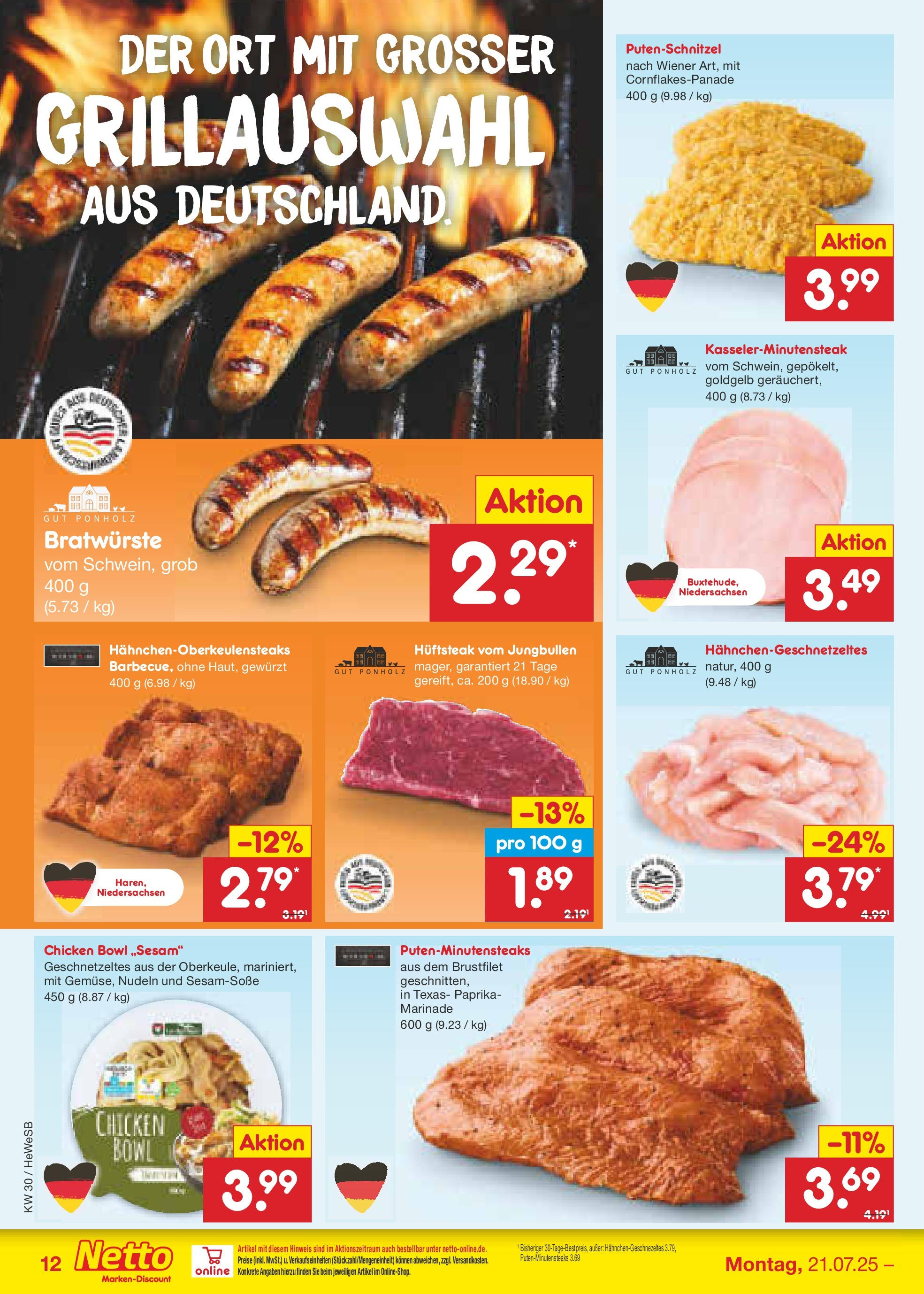 Netto Marken-Discount prospekt Brietlingen (ab 21.07.2025) » Angebote | Seite: 16 | Produkte: Paprika, Putenschnitzel, Nudeln Netto Marken-Discount prospekt Brietlingen (ab 21.07.2025) » Angebote | Seite: 16 | Produkte: Paprika, Putenschnitzel, Nudeln