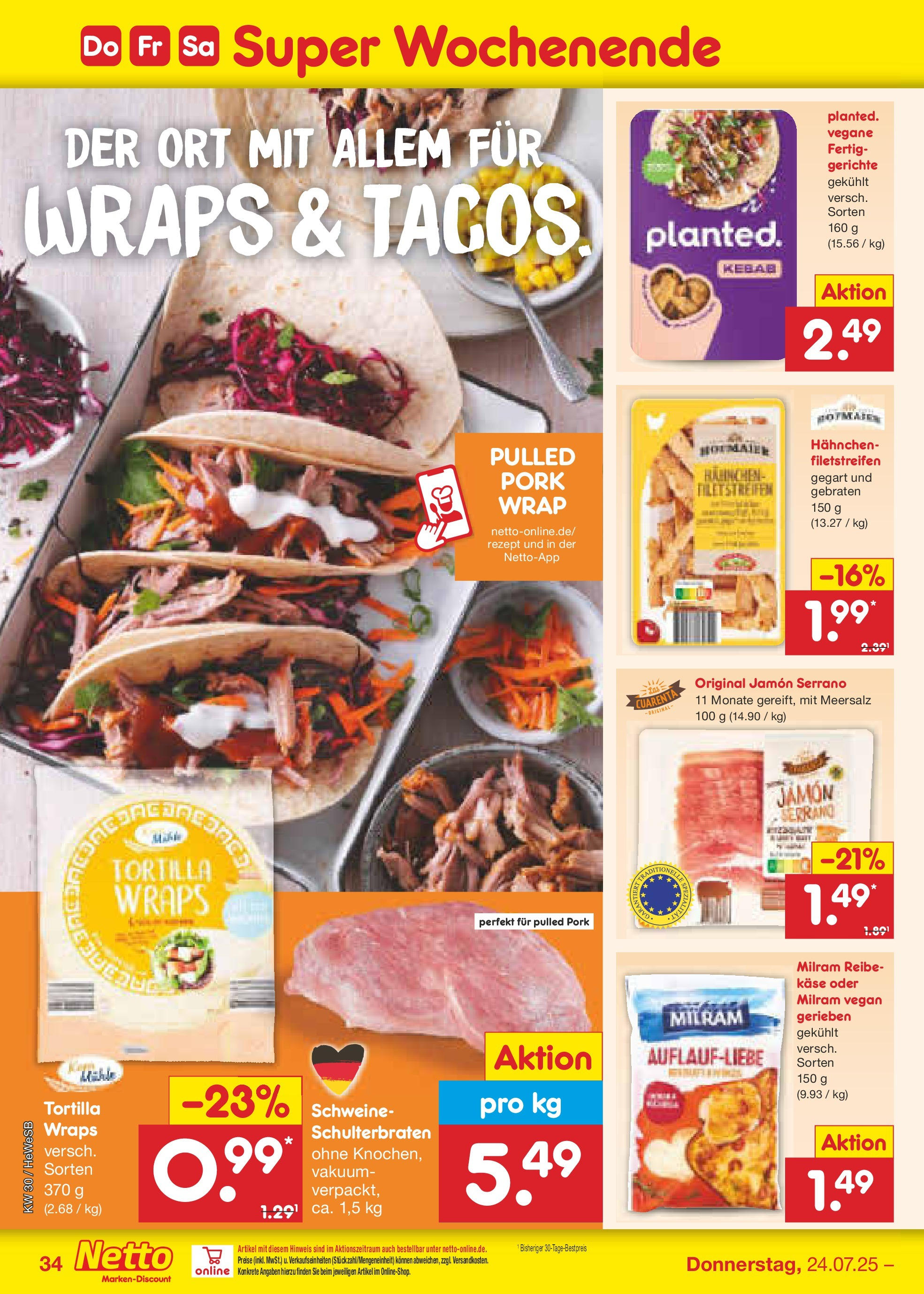 Netto Marken-Discount prospekt Brietlingen (ab 21.07.2025) » Angebote | Seite: 52 | Produkte: Hahnchen, Käse, Milram Netto Marken-Discount prospekt Brietlingen (ab 21.07.2025) » Angebote | Seite: 52 | Produkte: Hahnchen, Käse, Milram