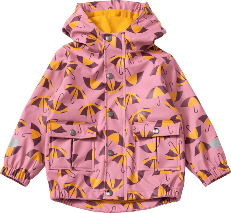 PUSBLU Regenjacke mit Schirm-Muster, rosa, Gr. 110/116