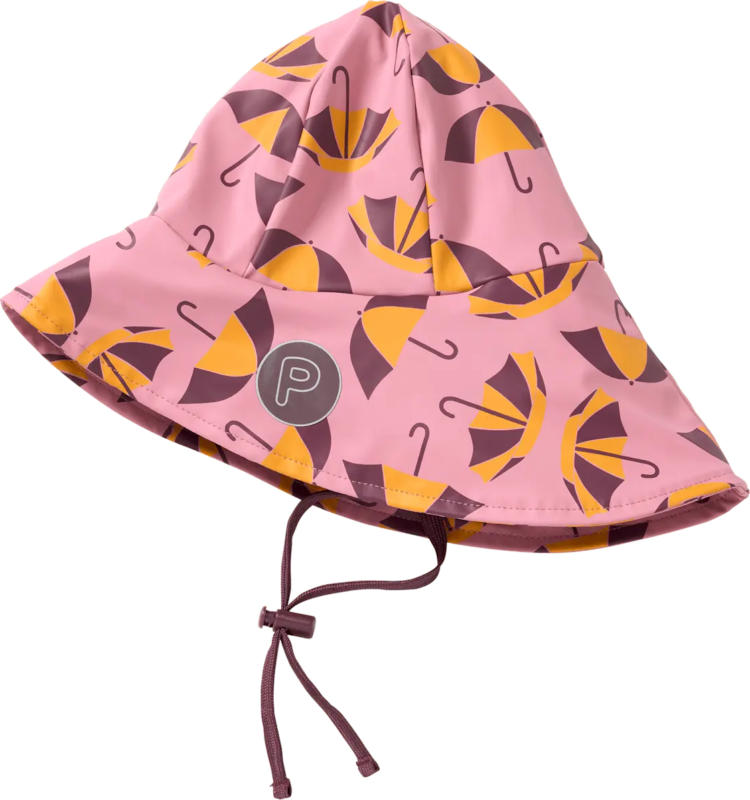 PUSBLU Regenhut mit Futter & Schirm-Muster, rosa, Gr. 48/49