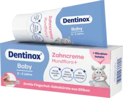 Dentinox Zahnpasta Baby Mundflora+ mit Fingerzahnbürste, 0-2 Jahre