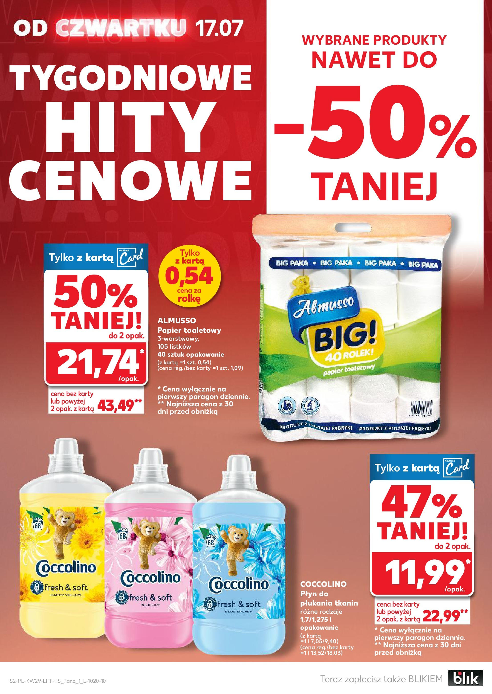 Kaufland gazetka od 17.07.2025 - od jutra PDF | Strona: 2 | Produkty: Karta, Papier toaletowy, Coccolino