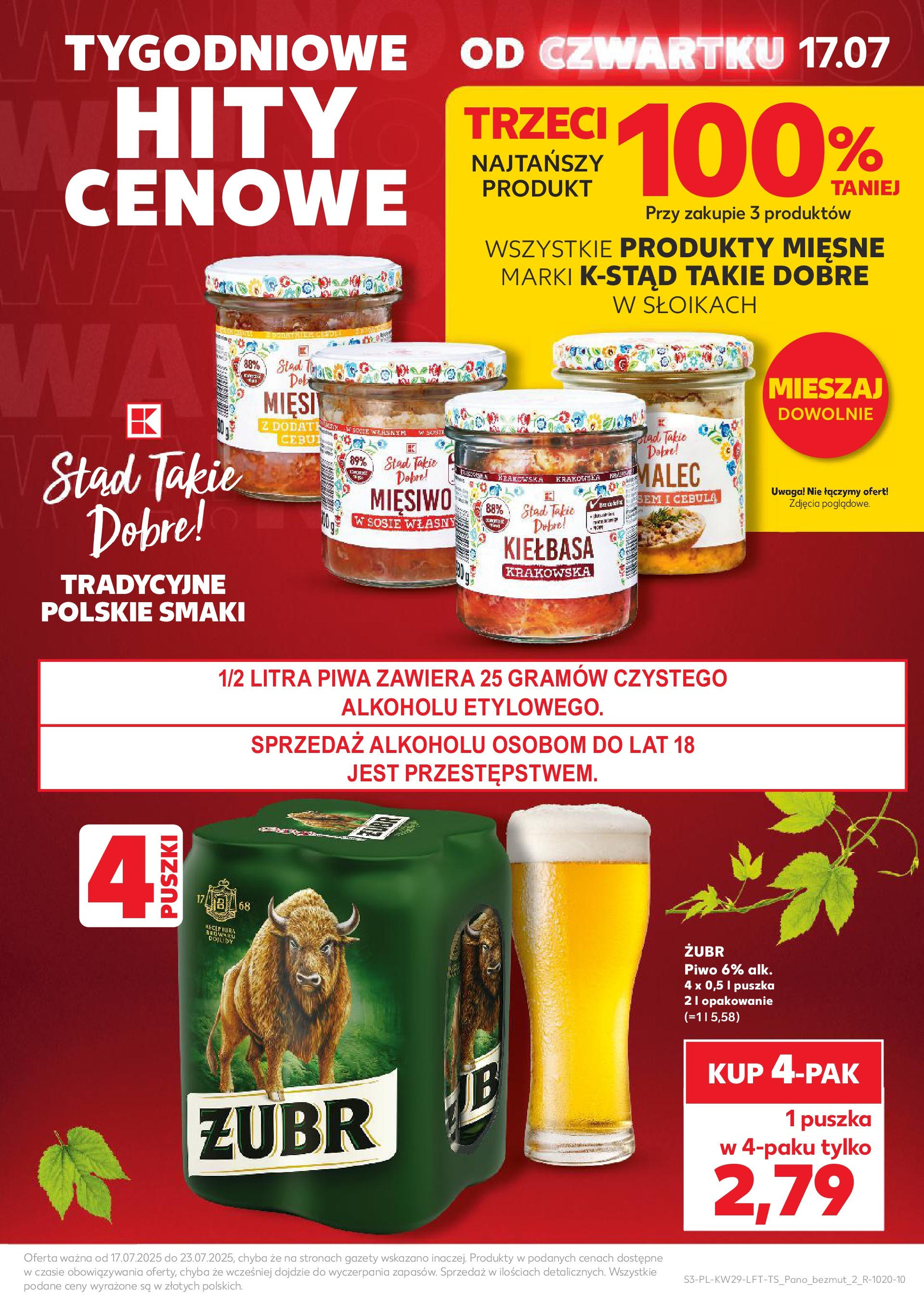 Kaufland gazetka od 17.07.2025 - od jutra PDF | Strona: 3 | Produkty: Kiełbasa, Piwo
