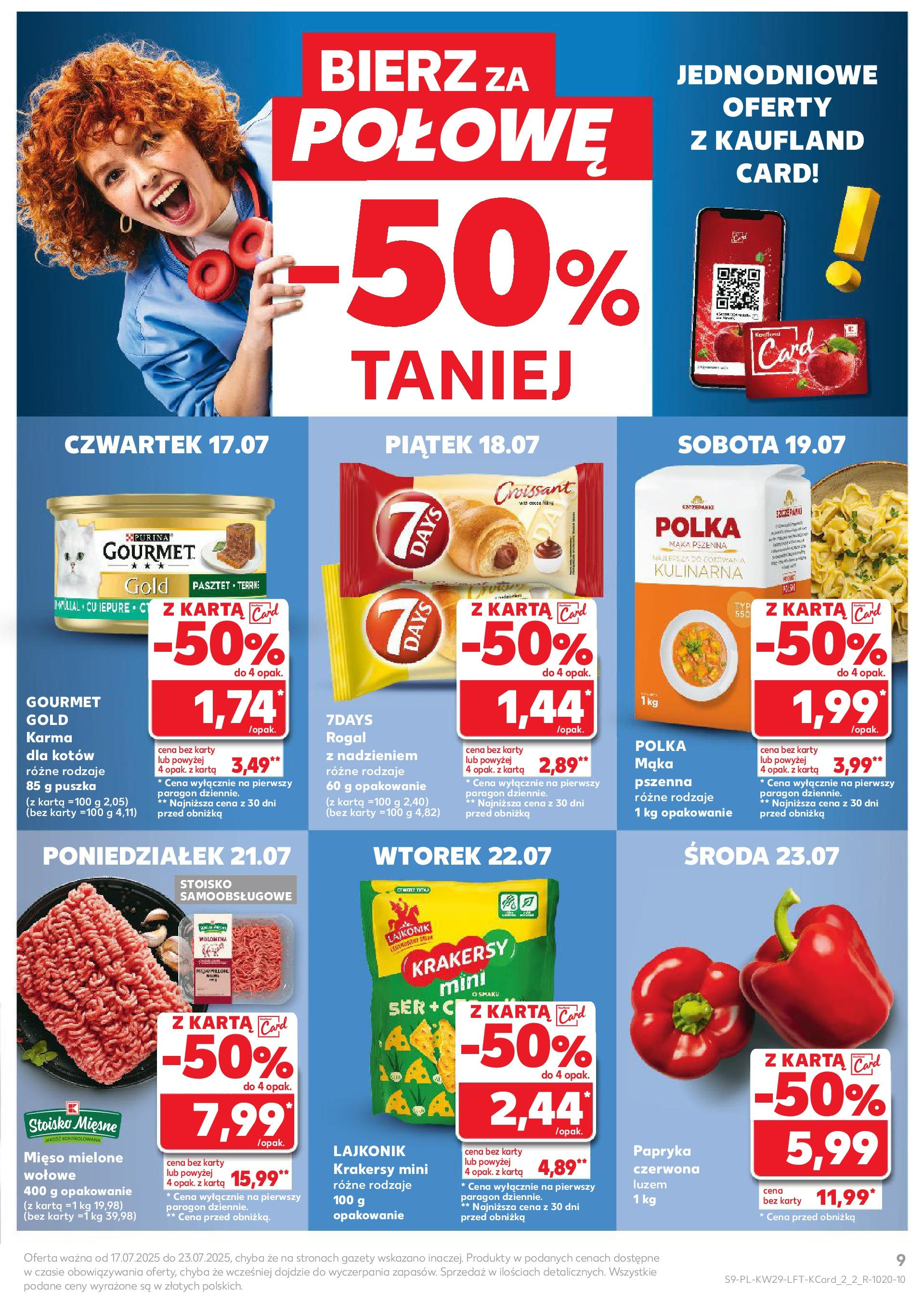 Kaufland gazetka od 17.07.2025 - od jutra PDF | Strona: 9 | Produkty: Mięso mielone, Papryka, Półka, Krakersy