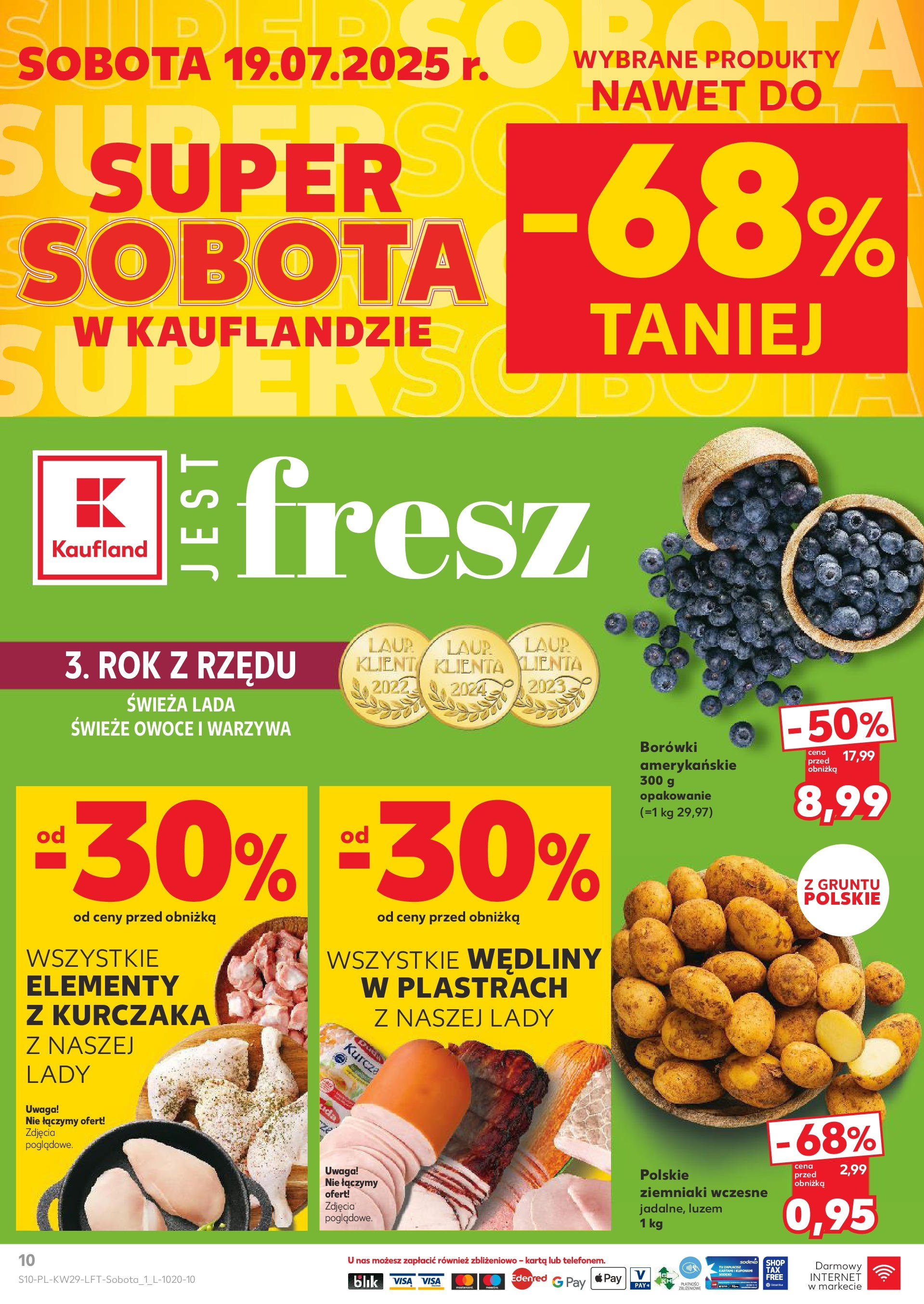 Kaufland gazetka od 17.07.2025 - od jutra PDF | Strona: 10 | Produkty: Karta, Wędliny, Ziemniaki, Warzywa