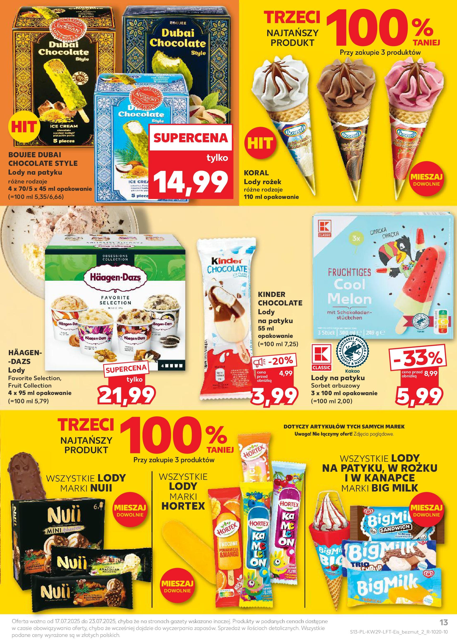 Kaufland gazetka od 17.07.2025 - od jutra PDF | Strona: 13 | Produkty: Melon, Kakao, Lody na patyku, Sorbet