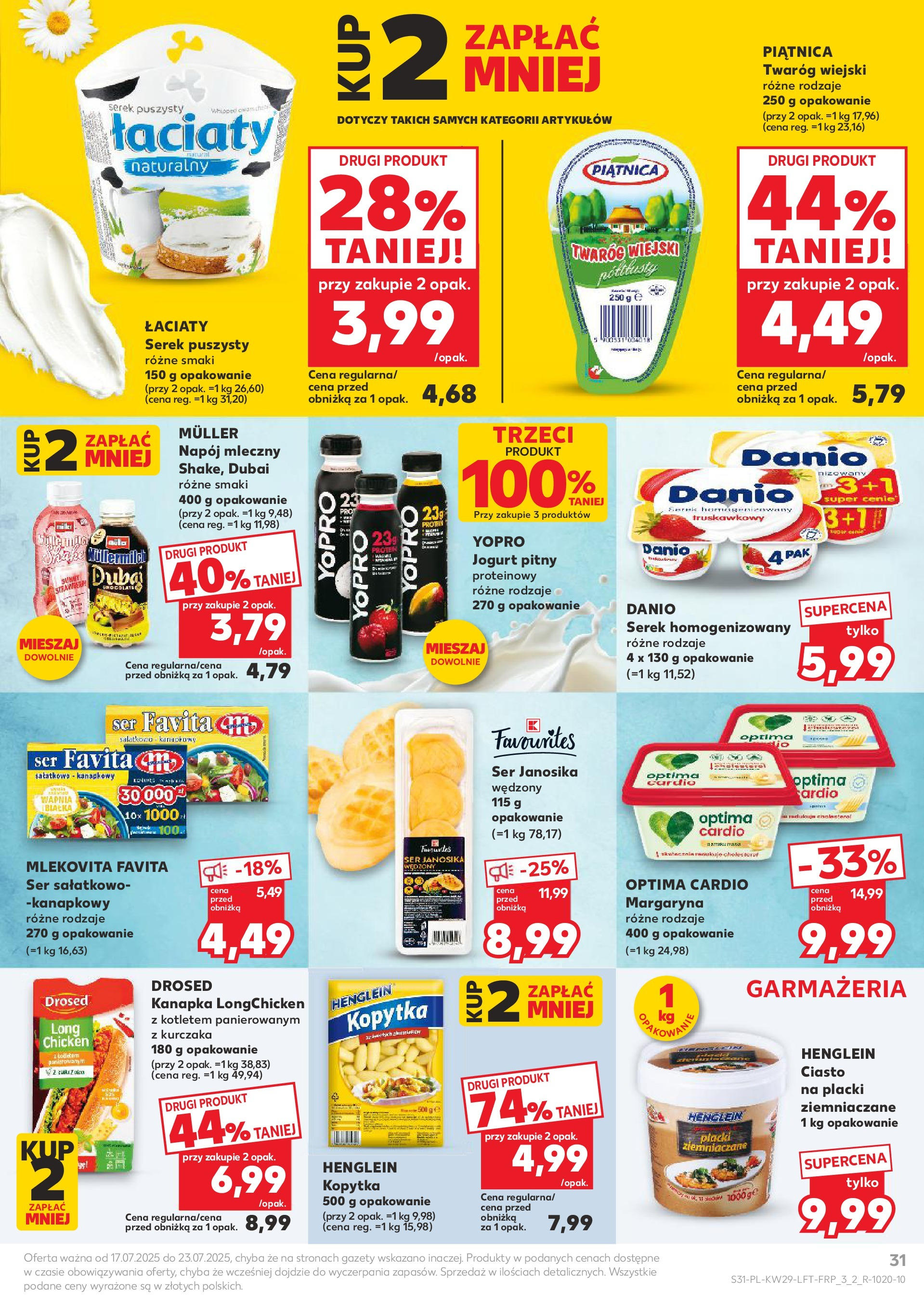 Kaufland gazetka od 17.07.2025 - od jutra PDF | Strona: 31 | Produkty: Ciasto, Ser, Jogurt, Kopytka