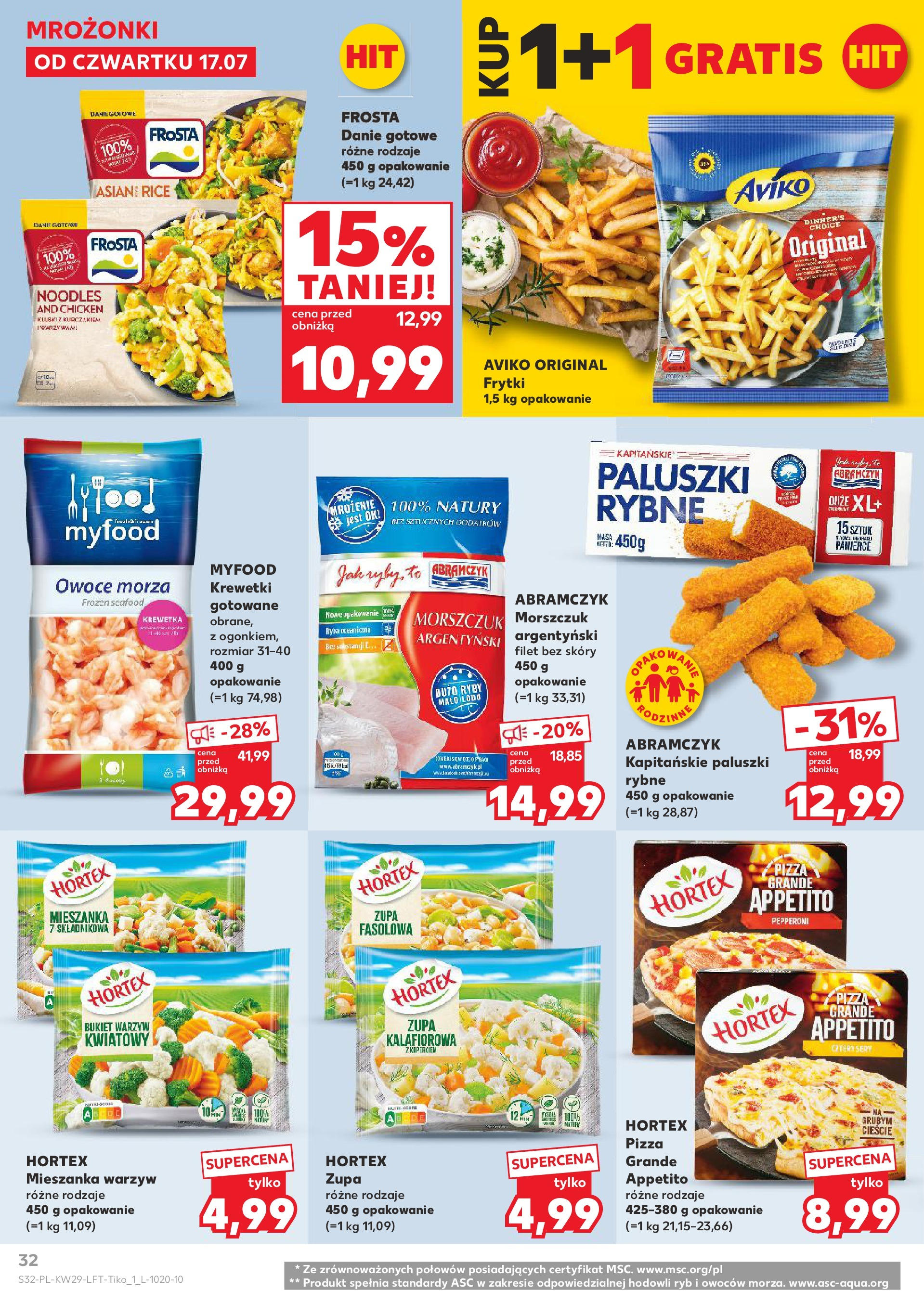 Kaufland gazetka od 17.07.2025 - od jutra PDF | Strona: 32 | Produkty: Paluszki, Ryby, Frytki, Ryba