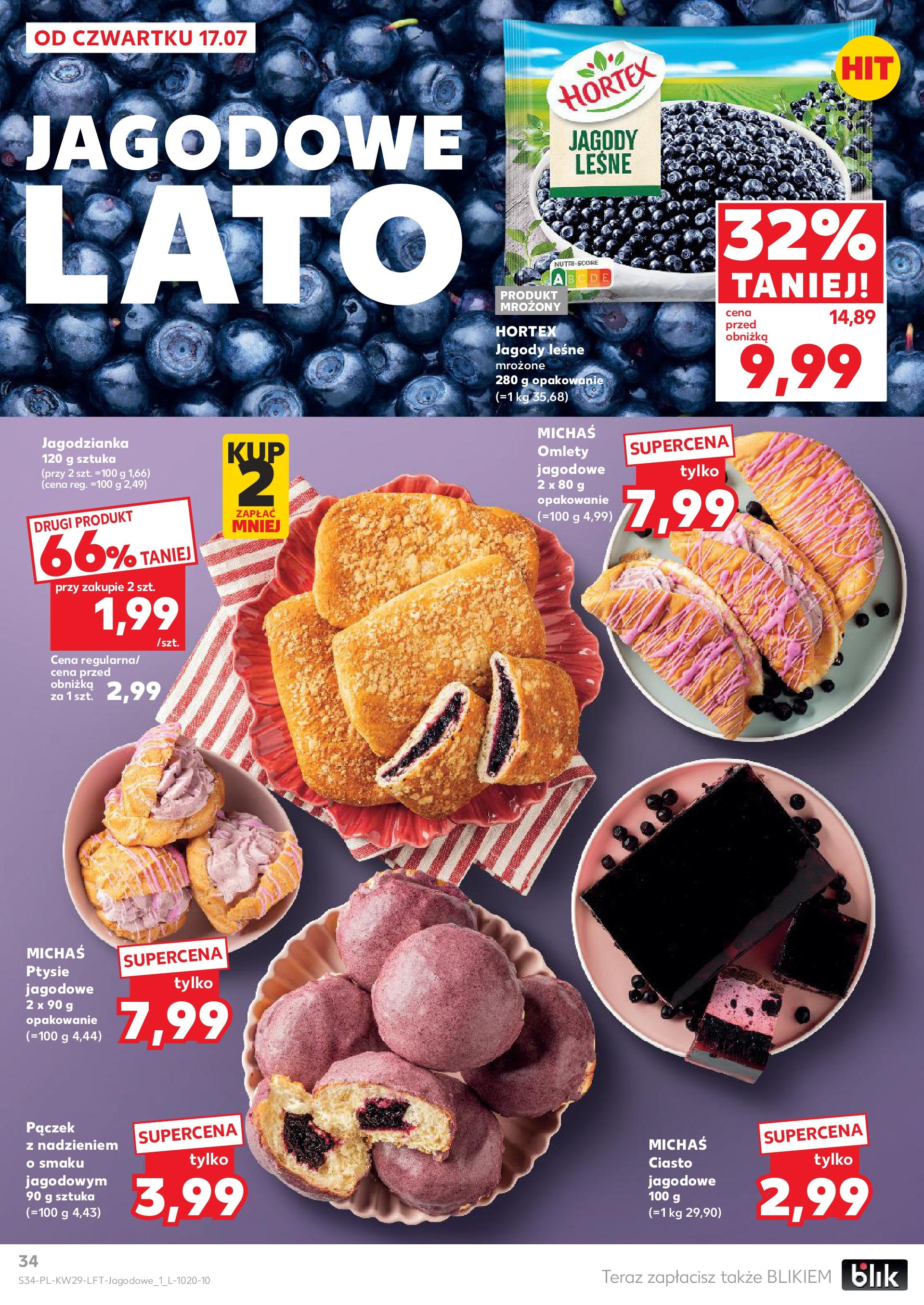 Kaufland gazetka od 17.07.2025 - od jutra PDF | Strona: 34 | Produkty: Jagody, Ciasto