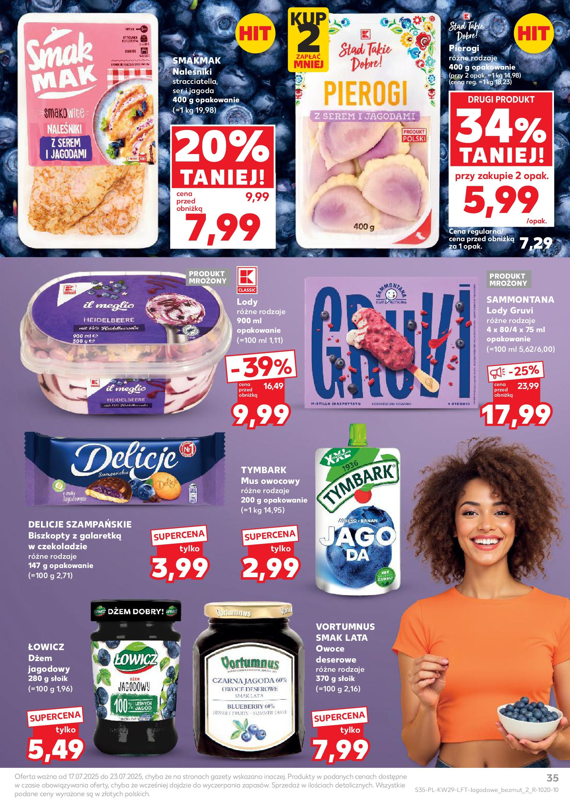 Kaufland gazetka od 17.07.2025 - od jutra PDF | Strona: 35 | Produkty: Pierogi, Ser, Lody, Owoce