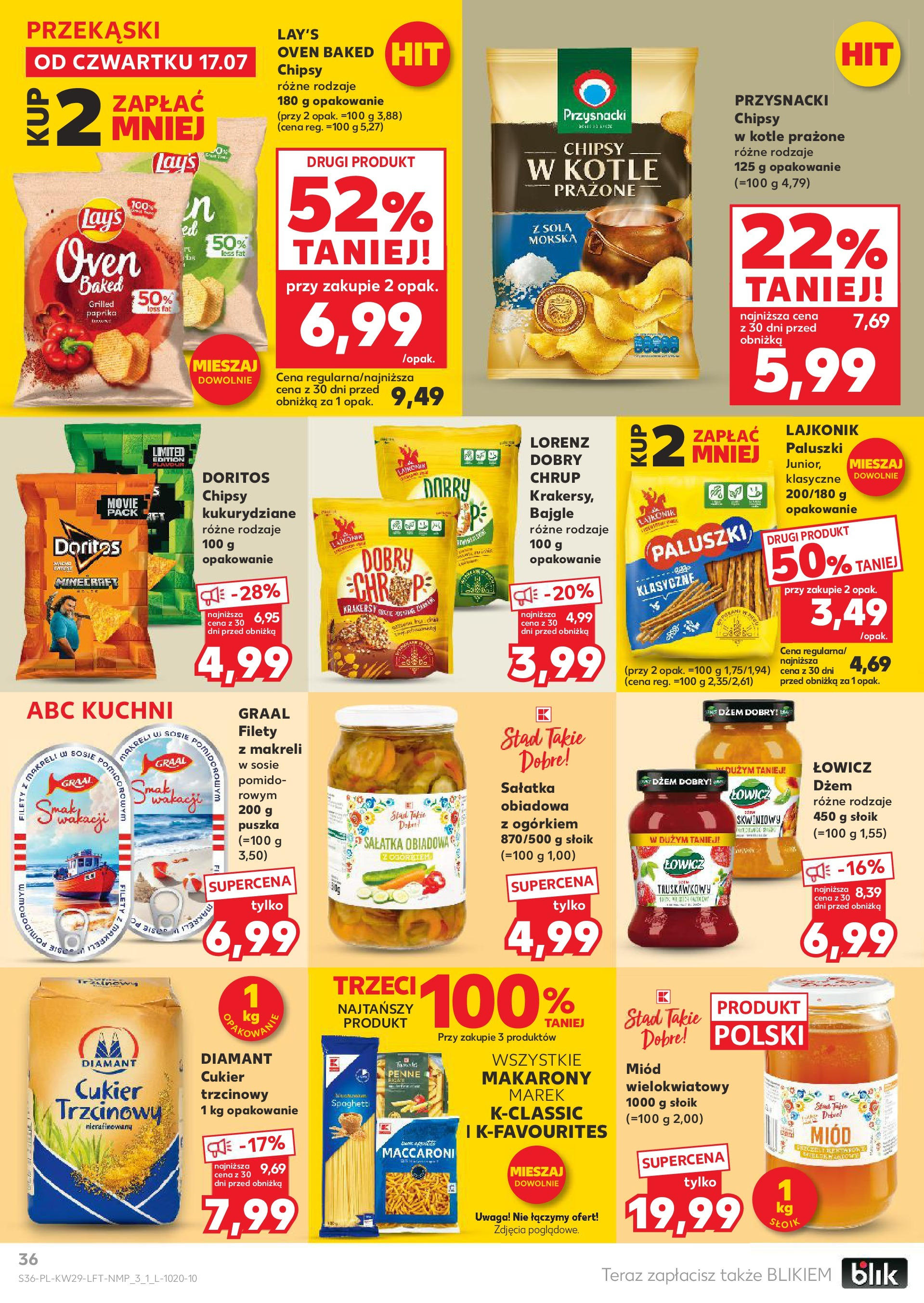 Kaufland gazetka od 17.07.2025 - od jutra PDF | Strona: 36 | Produkty: Penne, Doritos, Makarony, Sałatka