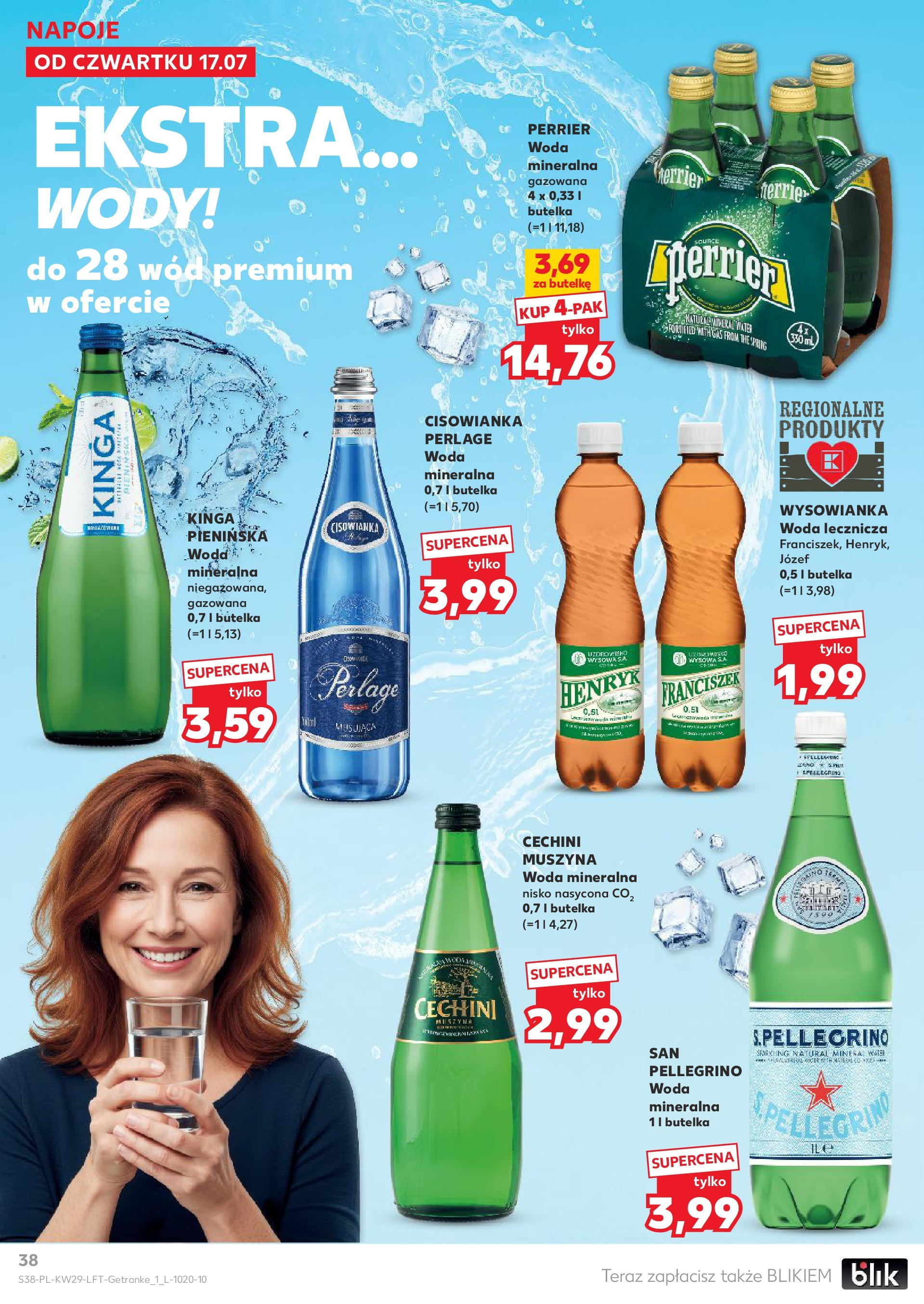 Kaufland gazetka od 17.07.2025 - od jutra PDF | Strona: 38 | Produkty: Napoje, Muszyna Woda, Cechini muszyna, Woda