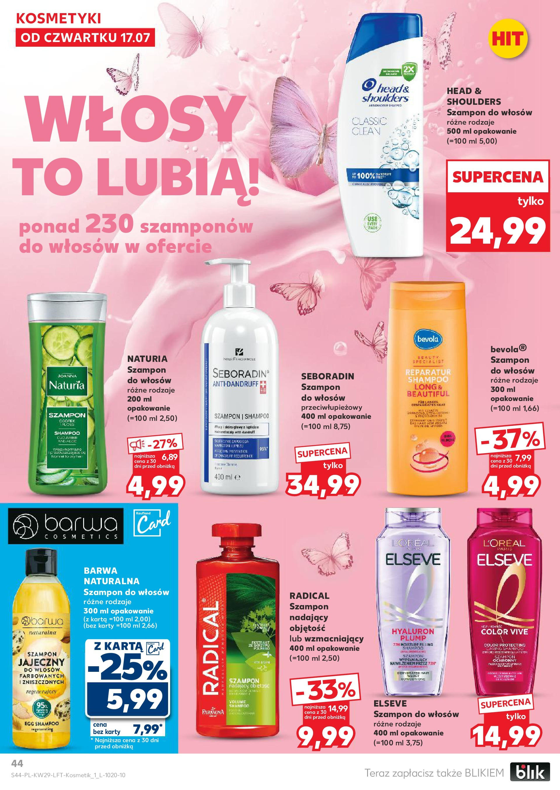 Kaufland gazetka od 17.07.2025 - od jutra PDF | Strona: 44 | Produkty: Karta, Kosmetyki, Aloes, Szampon