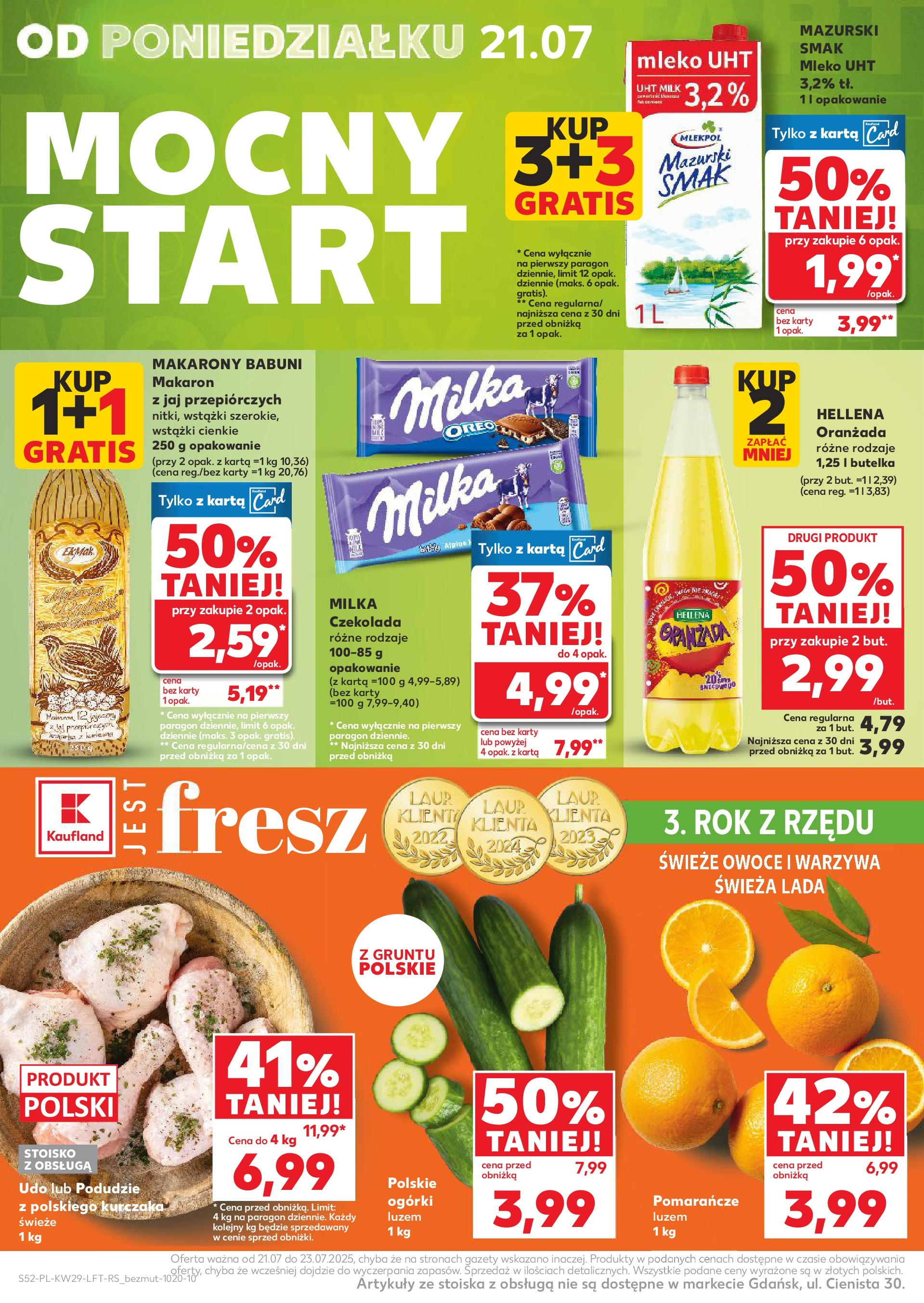 Kaufland gazetka od 17.07.2025 - od jutra PDF | Strona: 52 | Produkty: Karta, Milka, Makarony, Ogórki
