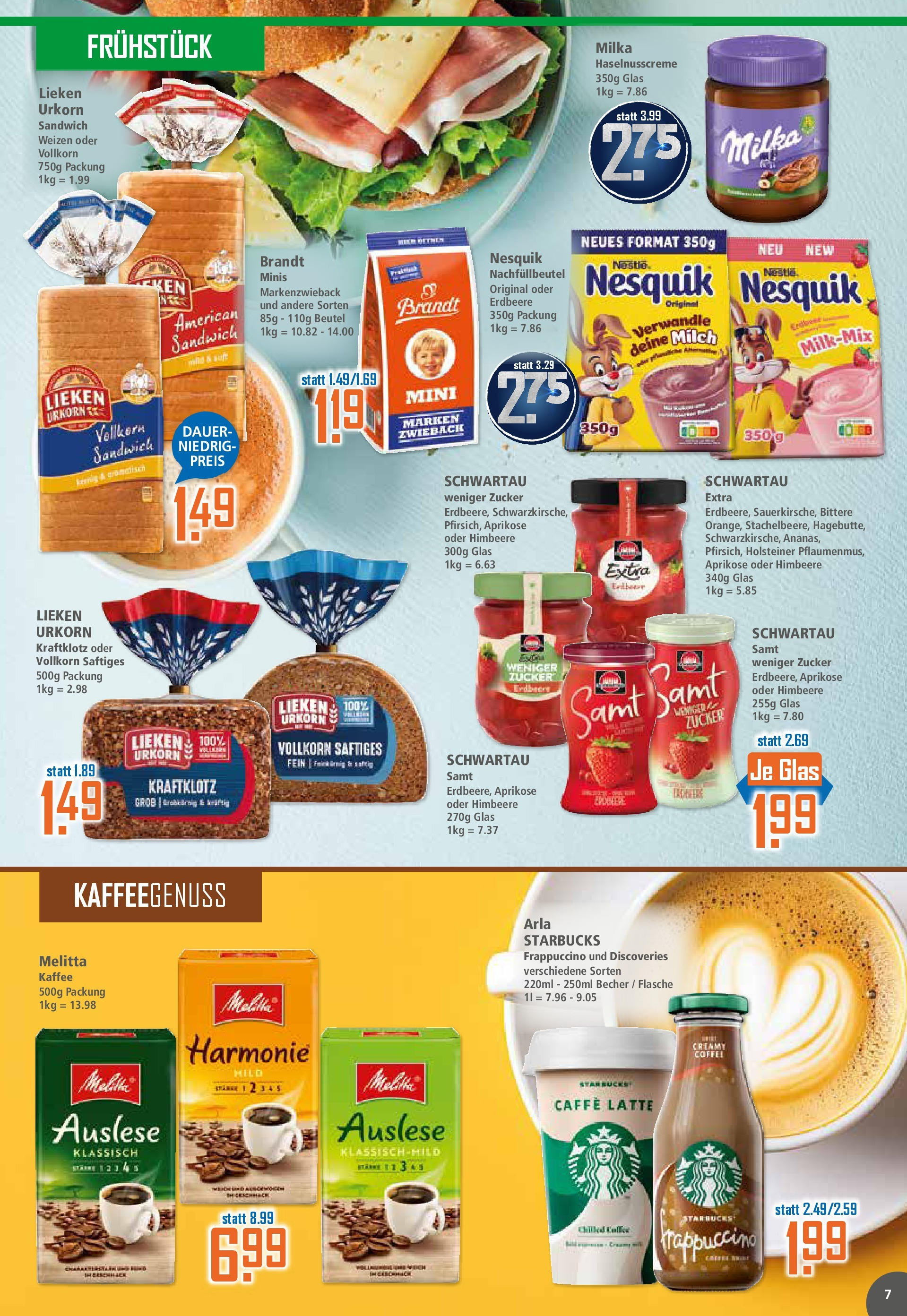 Klaas & Kock Prospekt (ab 28.07.2025) zum Blättern | Seite: 7 | Produkte: Melitta, Nesquik, Kaffee, Starbucks Klaas & Kock Prospekt (ab 28.07.2025) zum Blättern | Seite: 7 | Produkte: Melitta, Nesquik, Kaffee, Starbucks