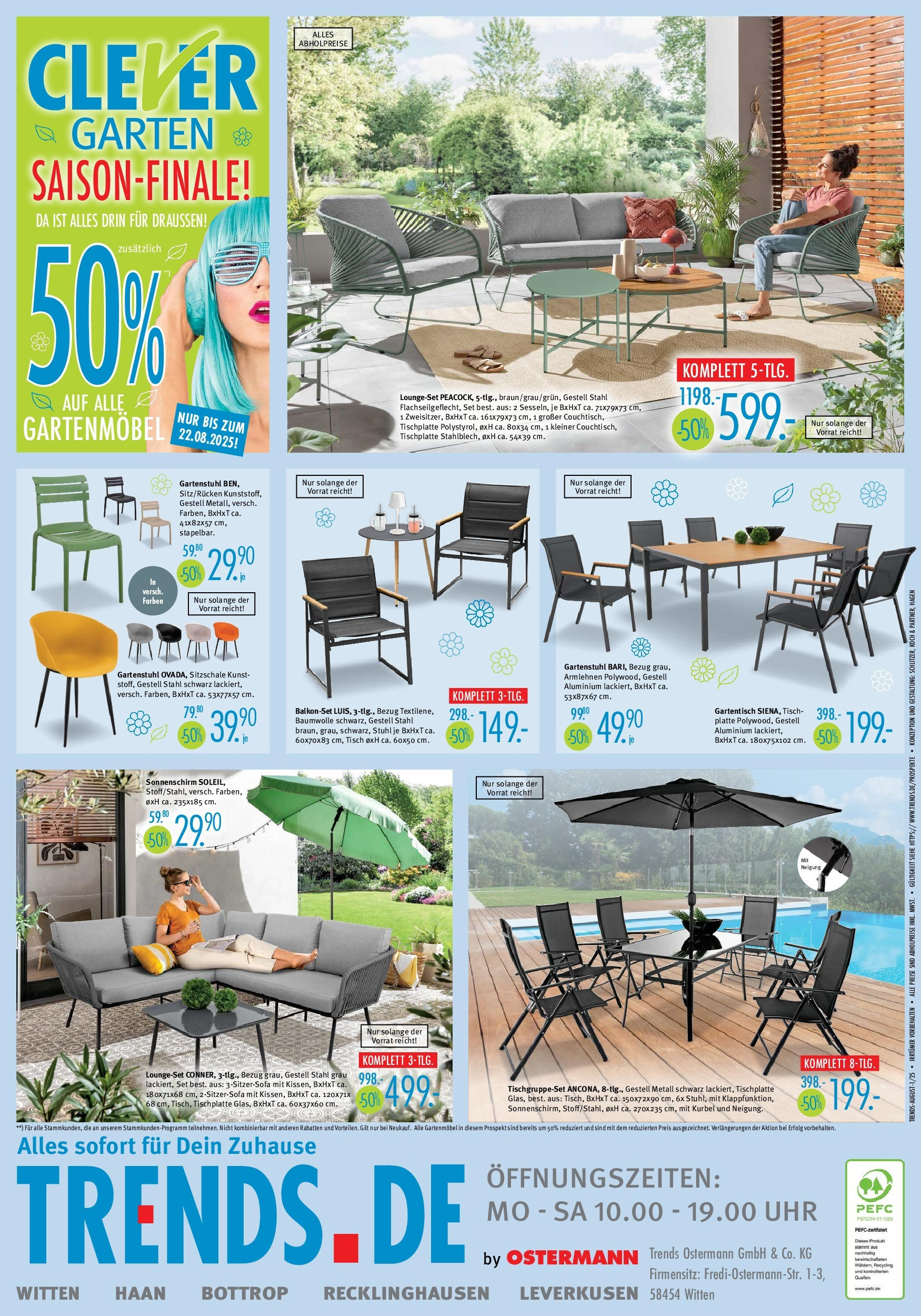Trends Prospekt (ab 25.07.2025) zum Blättern | Seite: 8 | Produkte: Tisch, Gartenmöbel, Sonnenschirm, Uhr Trends Prospekt (ab 25.07.2025) zum Blättern | Seite: 8 | Produkte: Tisch, Gartenmöbel, Sonnenschirm, Uhr