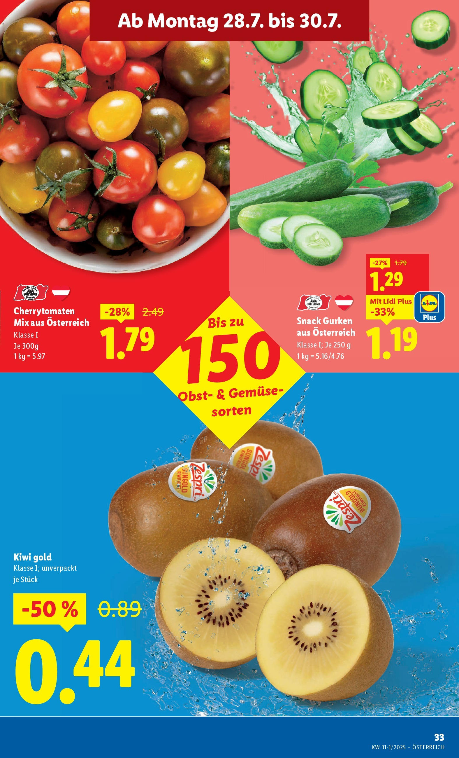 Lidl Flugblatt - Wien ab 24.07.2025 ✳️ Angebote ab donnerstag | Seite: 39 | Produkte: Kiwi, Gurken, Gemüse, Obst Lidl Flugblatt - Wien ab 24.07.2025 - Angebote ab donnerstag | Seite: 39 | Produkte: Kiwi, Gurken, Gemüse, Obst