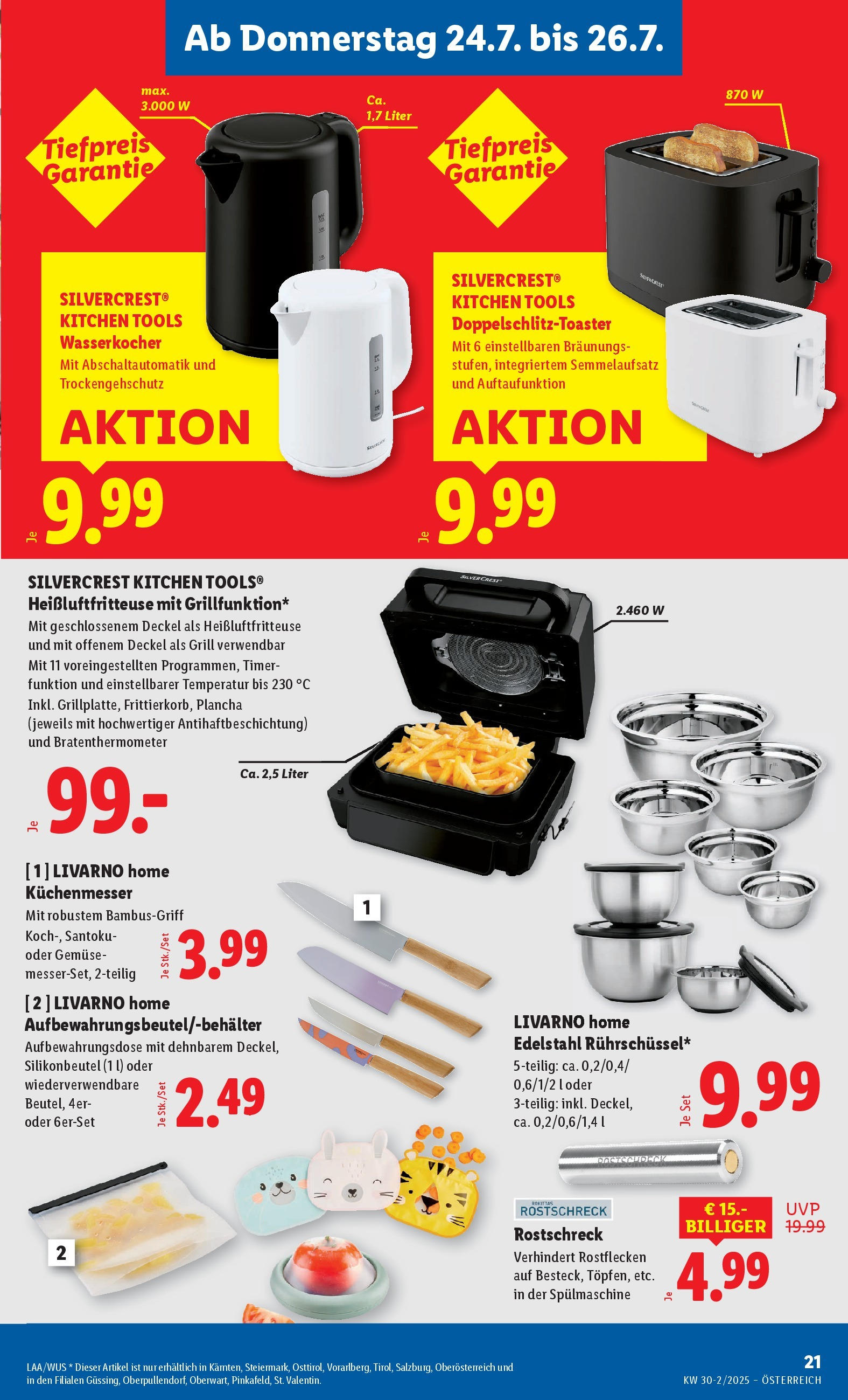 Lidl Flugblatt - Salzburg, Jenbach, Dornbirn ab 24.07.2025 - Angebote ab donnerstag | Seite: 23 | Produkte: Gemüse, Grill, Wasserkocher