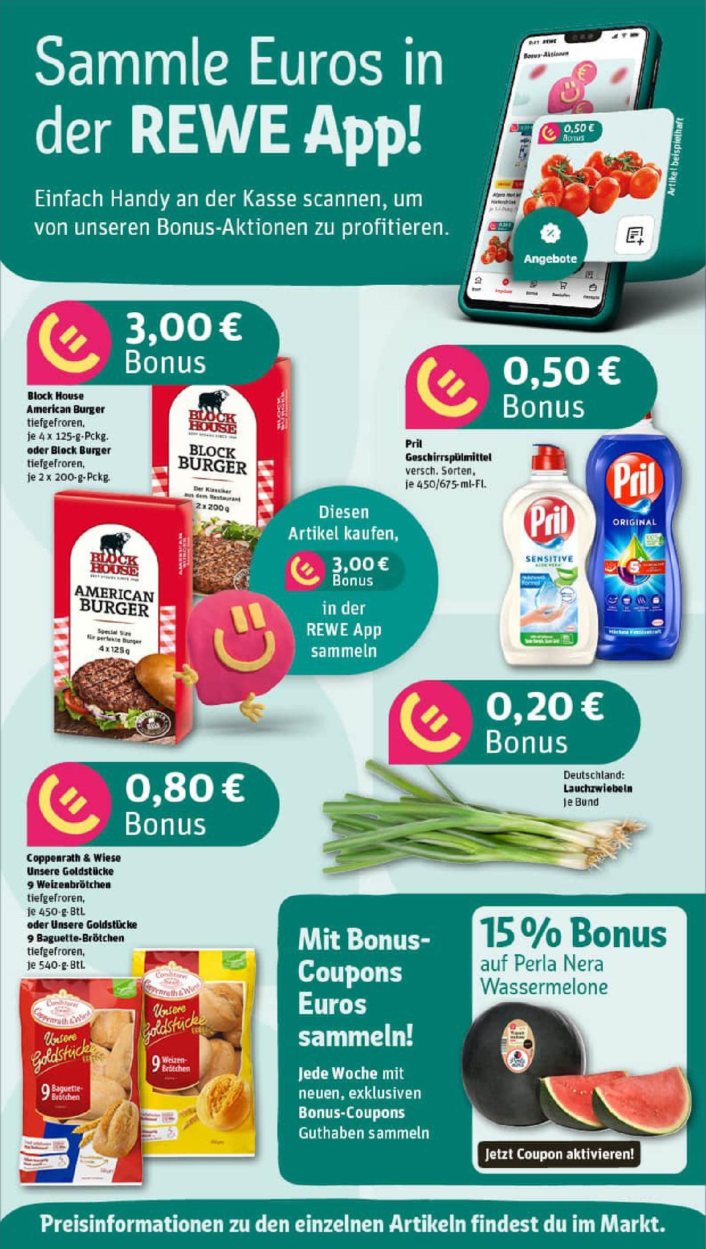 REWE Prospekt ab 20.07.2025 zum Blättern » Angebote | Seite: 2 | Produkte: Baguette, Geschirrspülmittel, Wassermelone, Pril