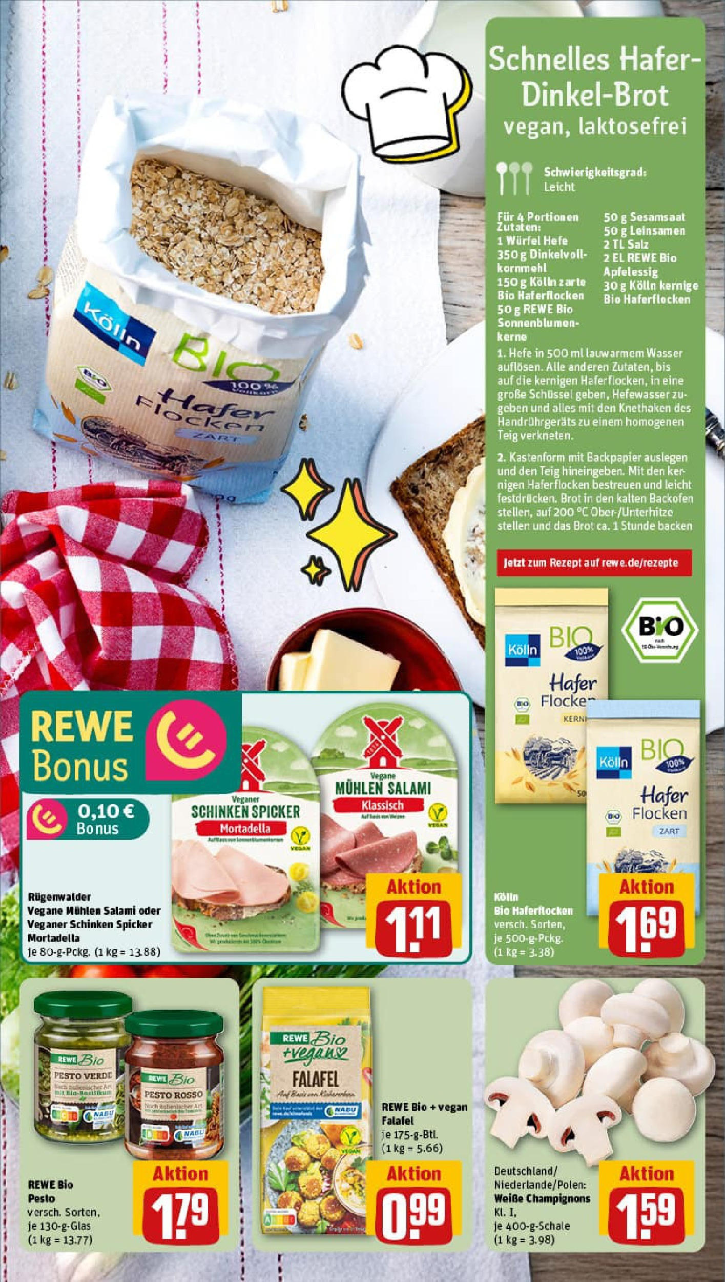REWE Prospekt ab 20.07.2025 zum Blättern » Angebote | Seite: 5 | Produkte: Kolln, Champignons, Brot, Flocken