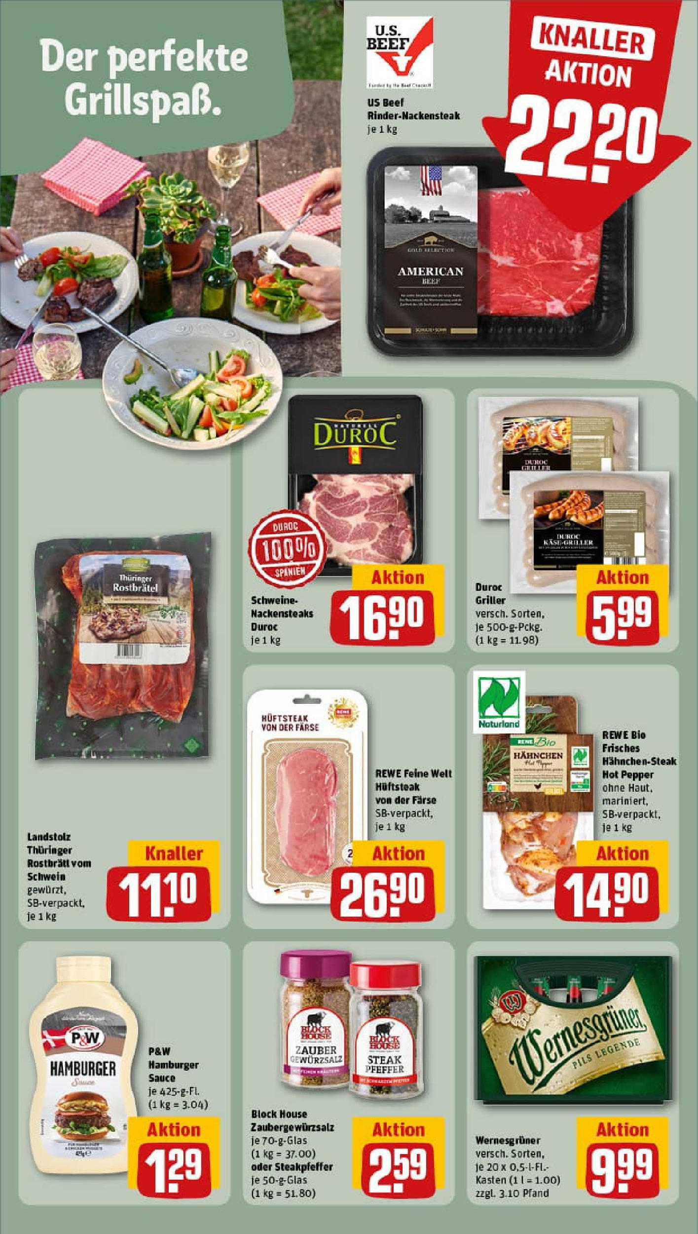 REWE Prospekt ab 20.07.2025 zum Blättern » Angebote | Seite: 11 | Produkte: Hahnchen, Gewürzsalz, Pfeffer, Steak