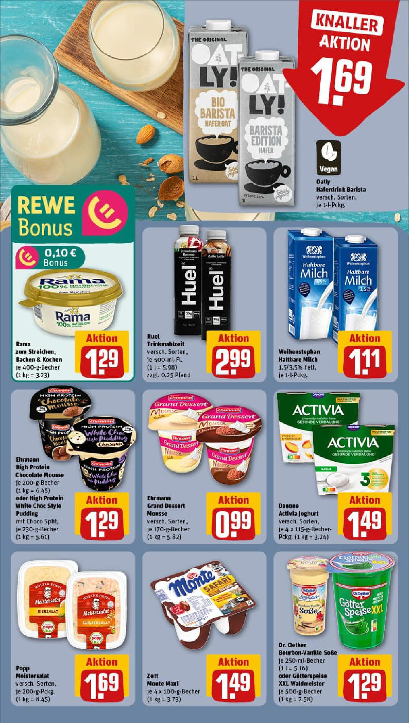 REWE Prospekt ab 20.07.2025 zum Blättern » Angebote | Seite: 15 | Produkte: Rama, Ehrmann grand dessert, Haltbare milch, Soße