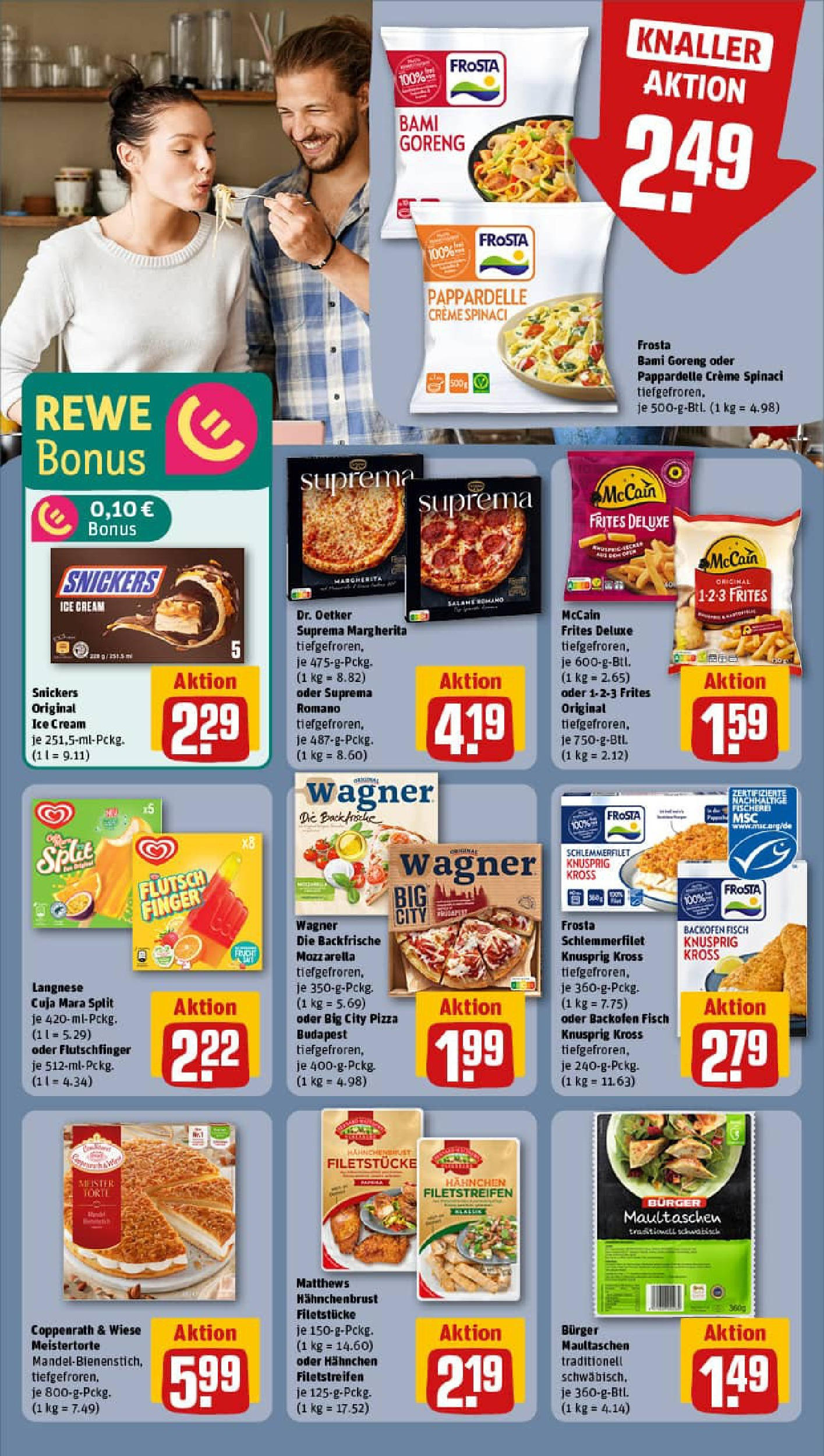 REWE Prospekt ab 20.07.2025 zum Blättern » Angebote | Seite: 16 | Produkte: Hahnchen, McCain, Creme, Backofen