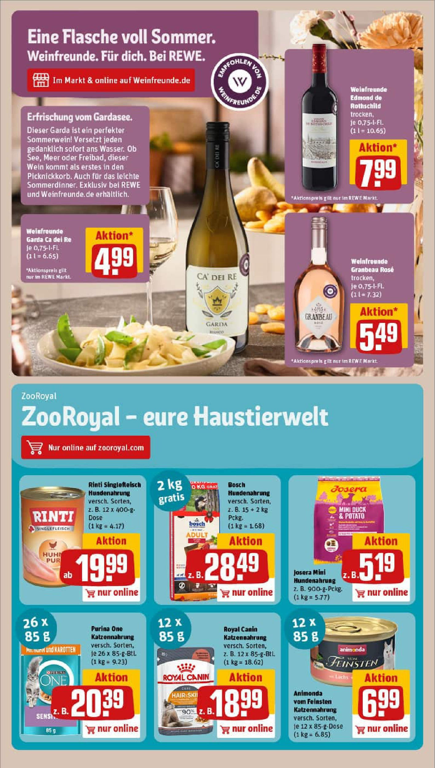REWE Prospekt ab 20.07.2025 zum Blättern » Angebote | Seite: 15 | Produkte: Purina one, Bosch, Wein