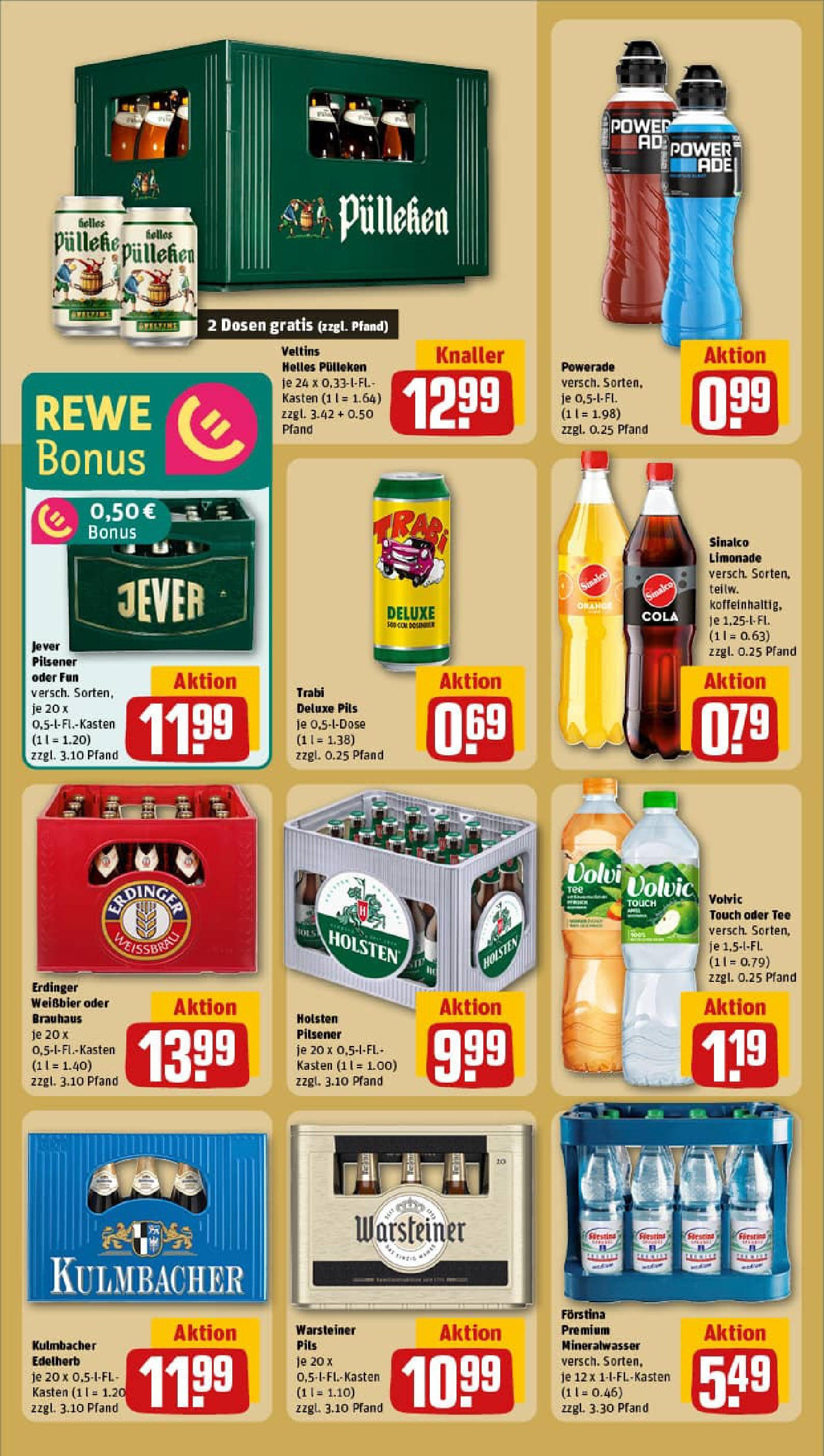 REWE Prospekt ab 20.07.2025 zum Blättern » Angebote | Seite: 20 | Produkte: Pils, Holsten, Warsteiner, Powerade