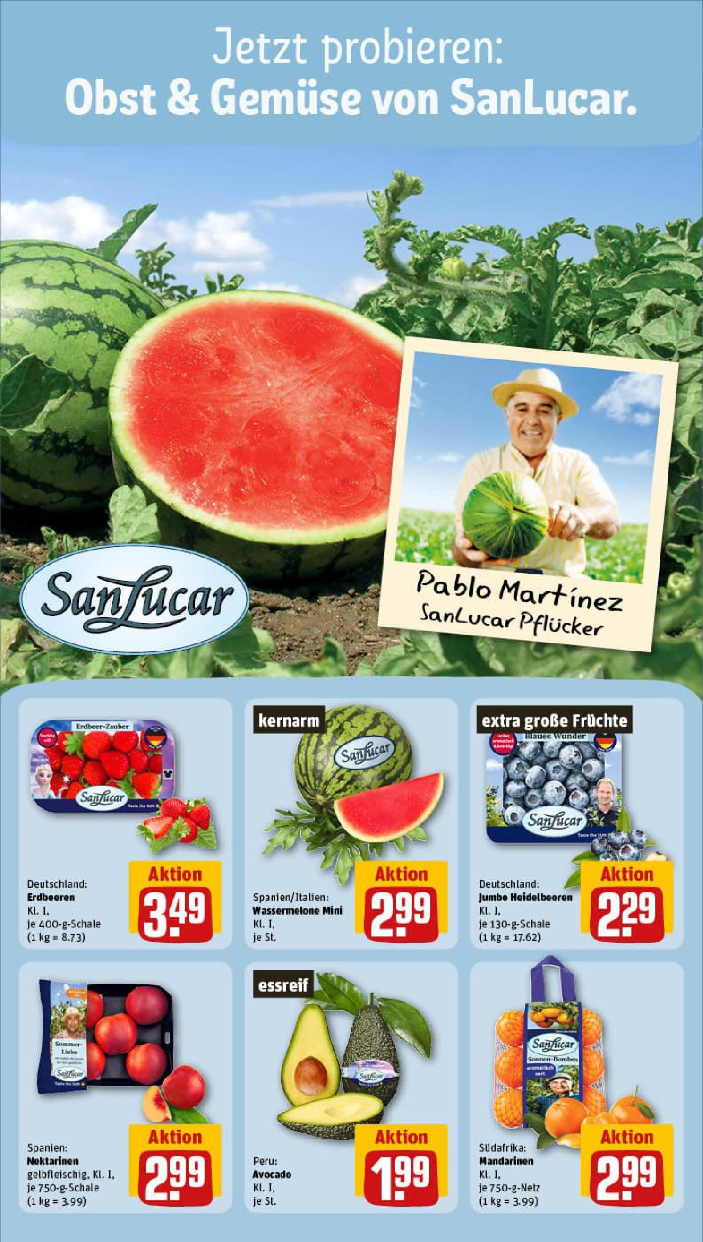 REWE Prospekt ab 20.07.2025 zum Blättern » Angebote | Seite: 8 | Produkte: Nektarinen, Mandarinen, Heidelbeeren, Erdbeeren