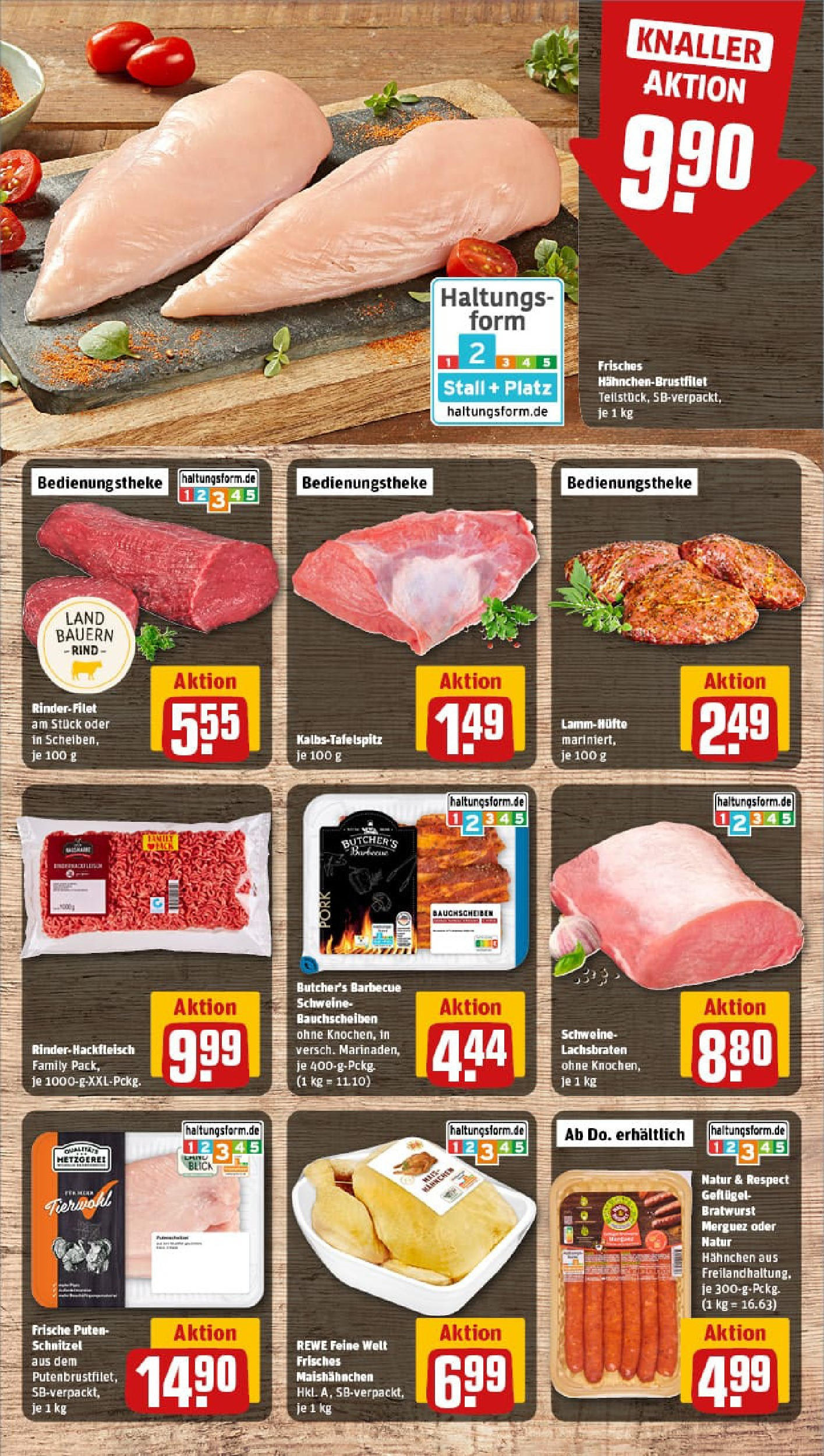 REWE Prospekt ab 20.07.2025 zum Blättern » Angebote | Seite: 10 | Produkte: Hahnchen, Rinderfilet, Bratwurst, Schnitzel