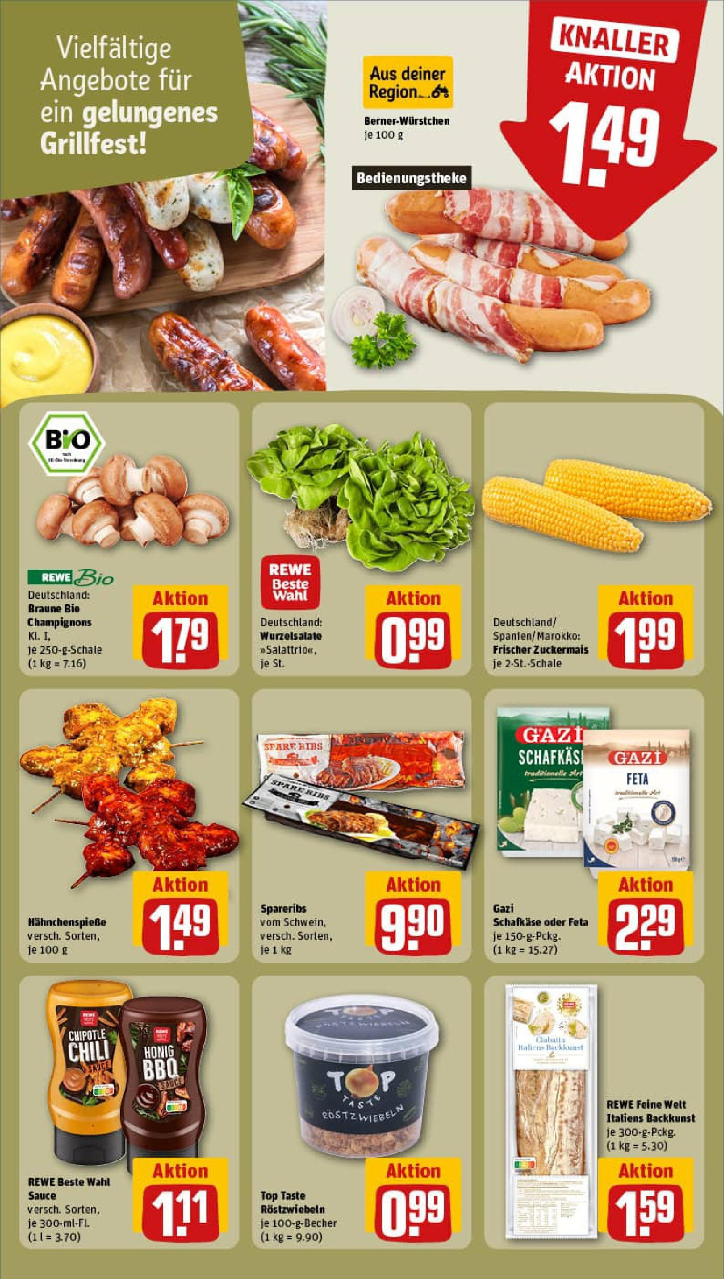 REWE Prospekt ab 20.07.2025 zum Blättern » Angebote | Seite: 18 | Produkte: Top, Feta, Champignons, Chili