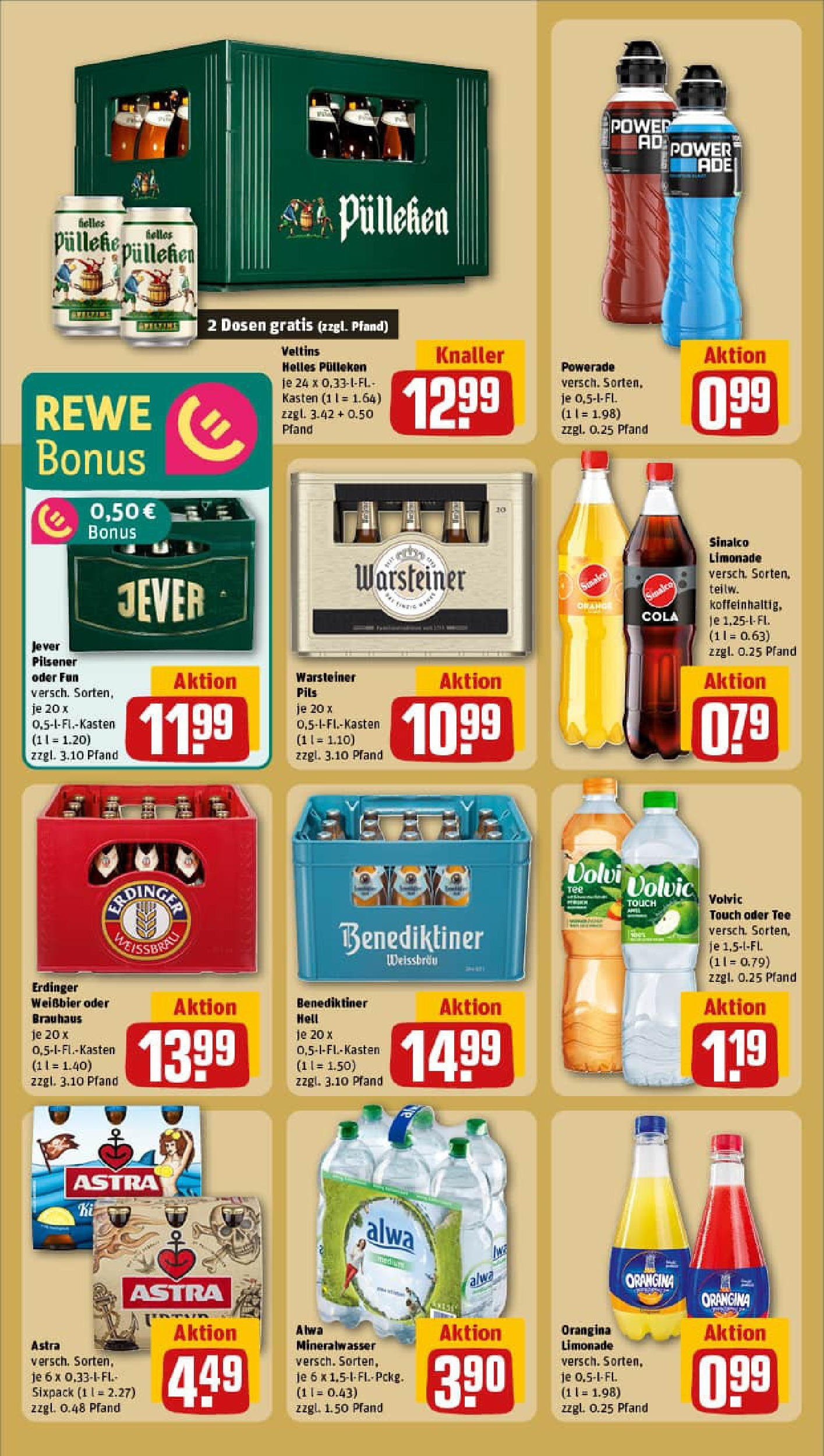 REWE Prospekt ab 20.07.2025 zum Blättern » Angebote | Seite: 22 | Produkte: Helles pulleken, Sinalco, Weißbier, Limonade