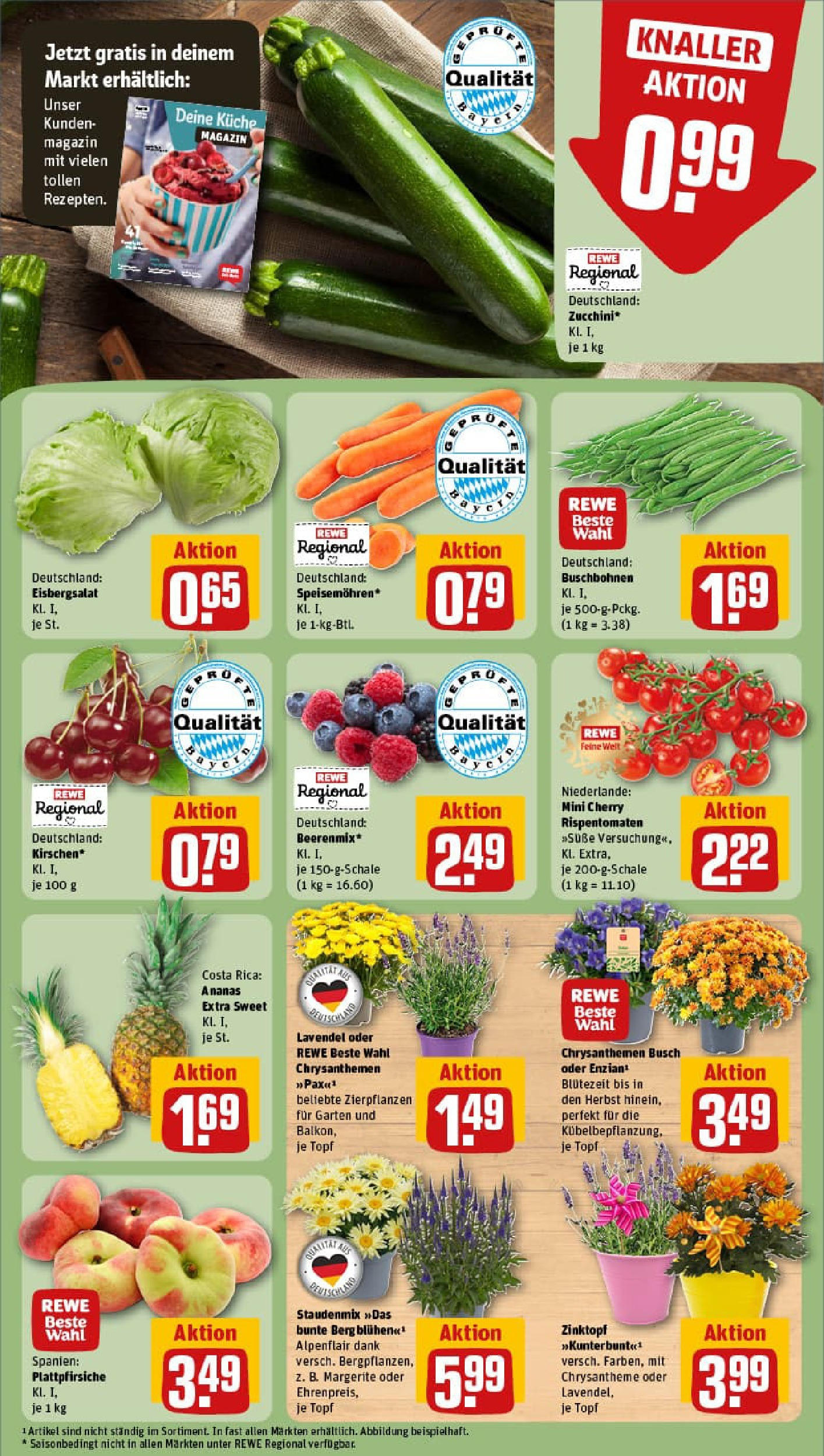 REWE Prospekt ab 20.07.2025 zum Blättern » Angebote | Seite: 7 | Produkte: Küche, Ananas, Eisbergsalat, Zucchini