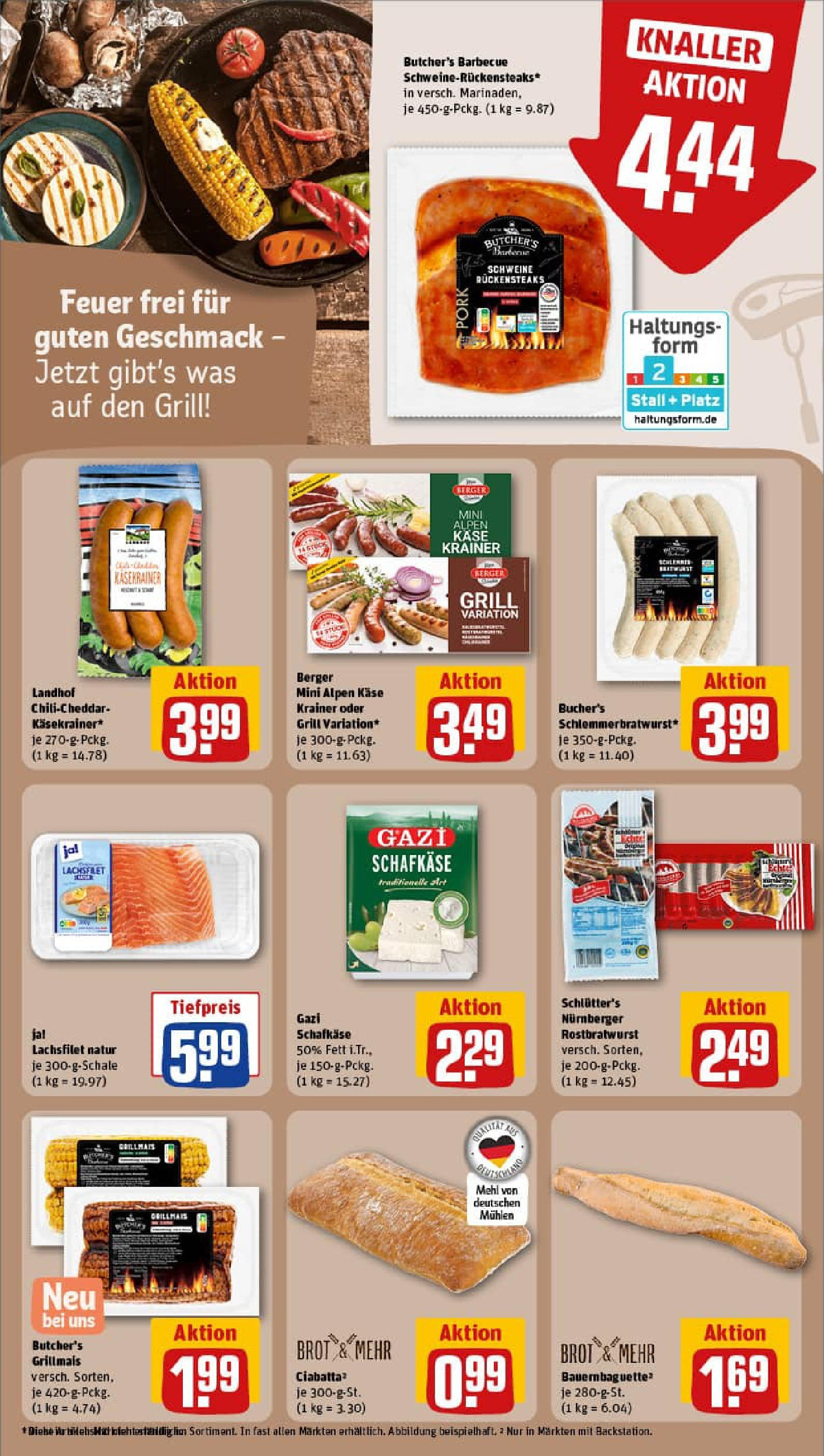 REWE Prospekt ab 20.07.2025 zum Blättern » Angebote | Seite: 16 | Produkte: Grill, Käsekrainer, Brot, Steak