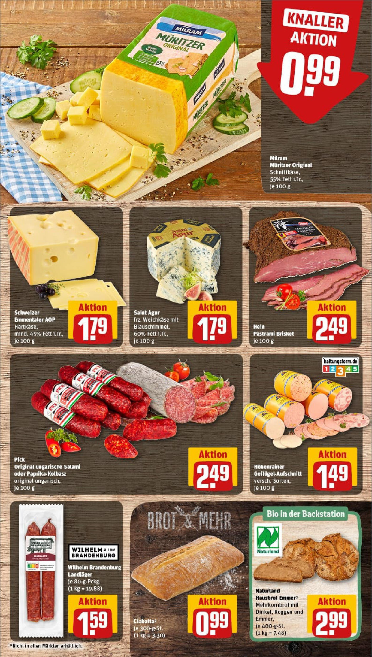 REWE Prospekt ab 20.07.2025 zum Blättern » Angebote | Seite: 9 | Produkte: Paprika, Milram, Brot, Salami