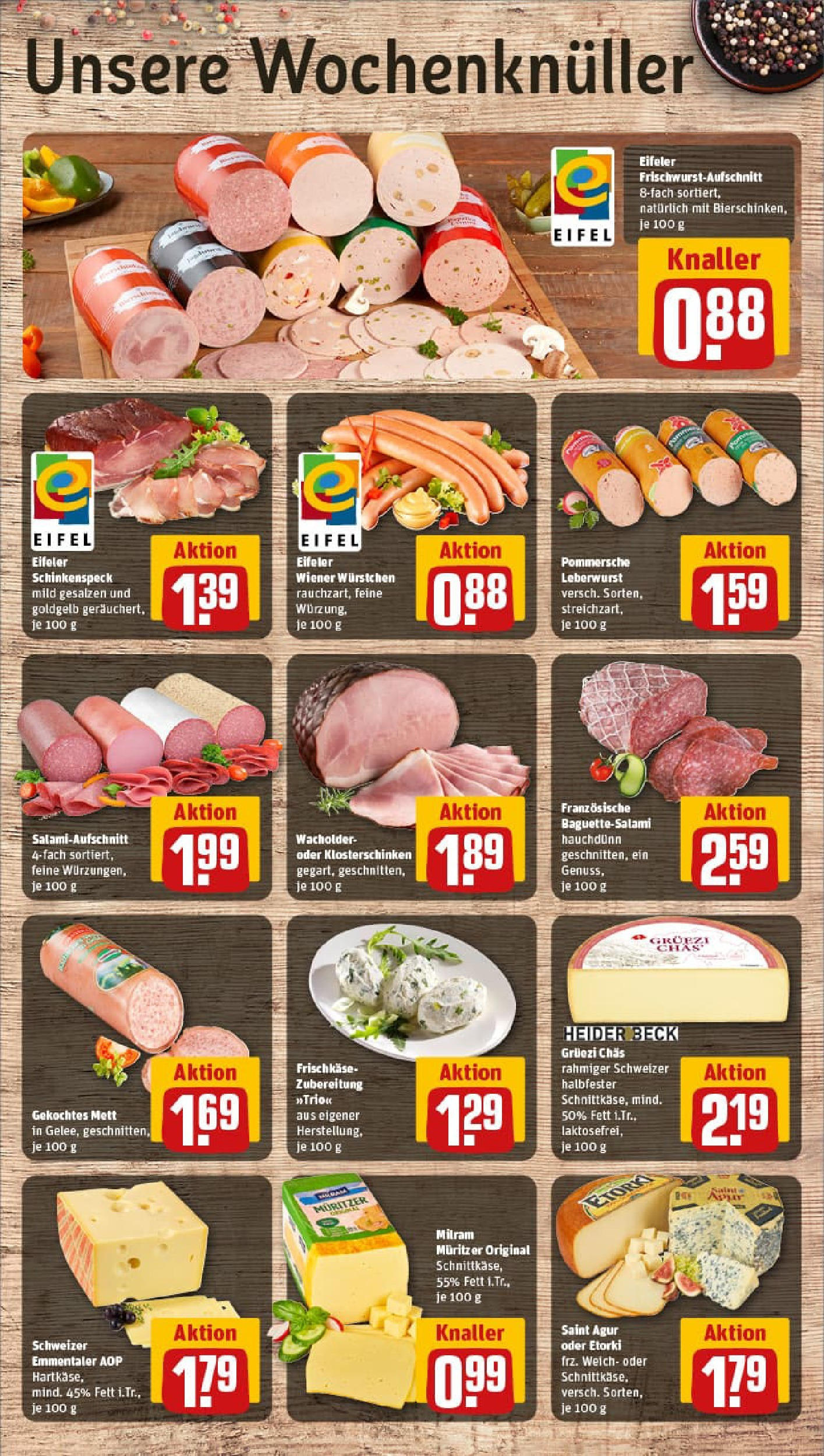REWE Prospekt ab 20.07.2025 zum Blättern » Angebote | Seite: 9 | Produkte: Wiener wurstchen, Käse, Milram, Frischkase