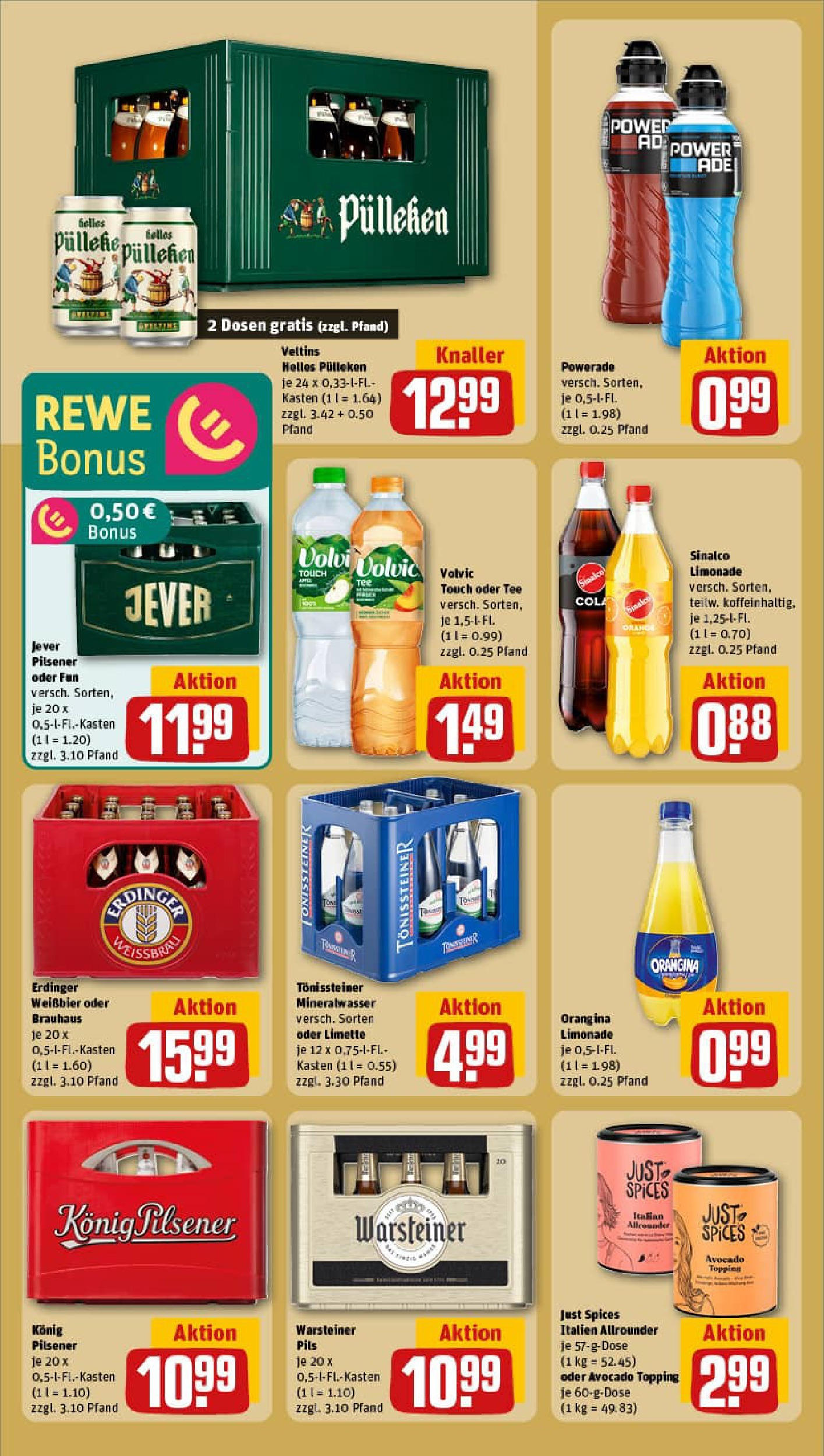 REWE Prospekt ab 20.07.2025 zum Blättern » Angebote | Seite: 18 | Produkte: Konig pilsener, Pils, Mineralwasser, Powerade