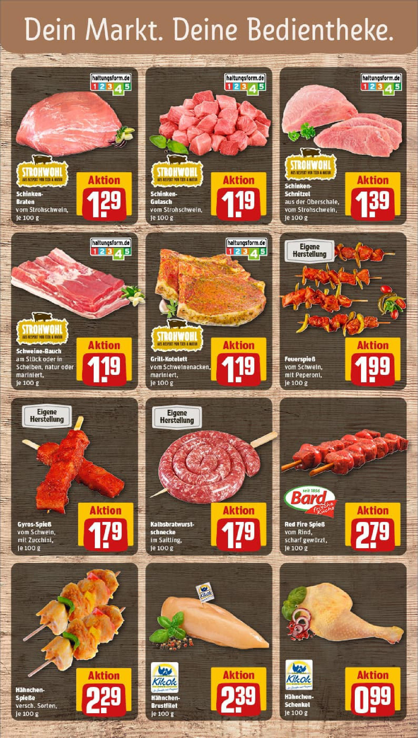 REWE Prospekt ab 20.07.2025 zum Blättern » Angebote | Seite: 8 | Produkte: Spieße, Schnitzel, Gulasch, Schinken REWE Prospekt ab 20.07.2025 zum Blättern » Angebote | Seite: 8 | Produkte: Spieße, Schnitzel, Gulasch, Schinken